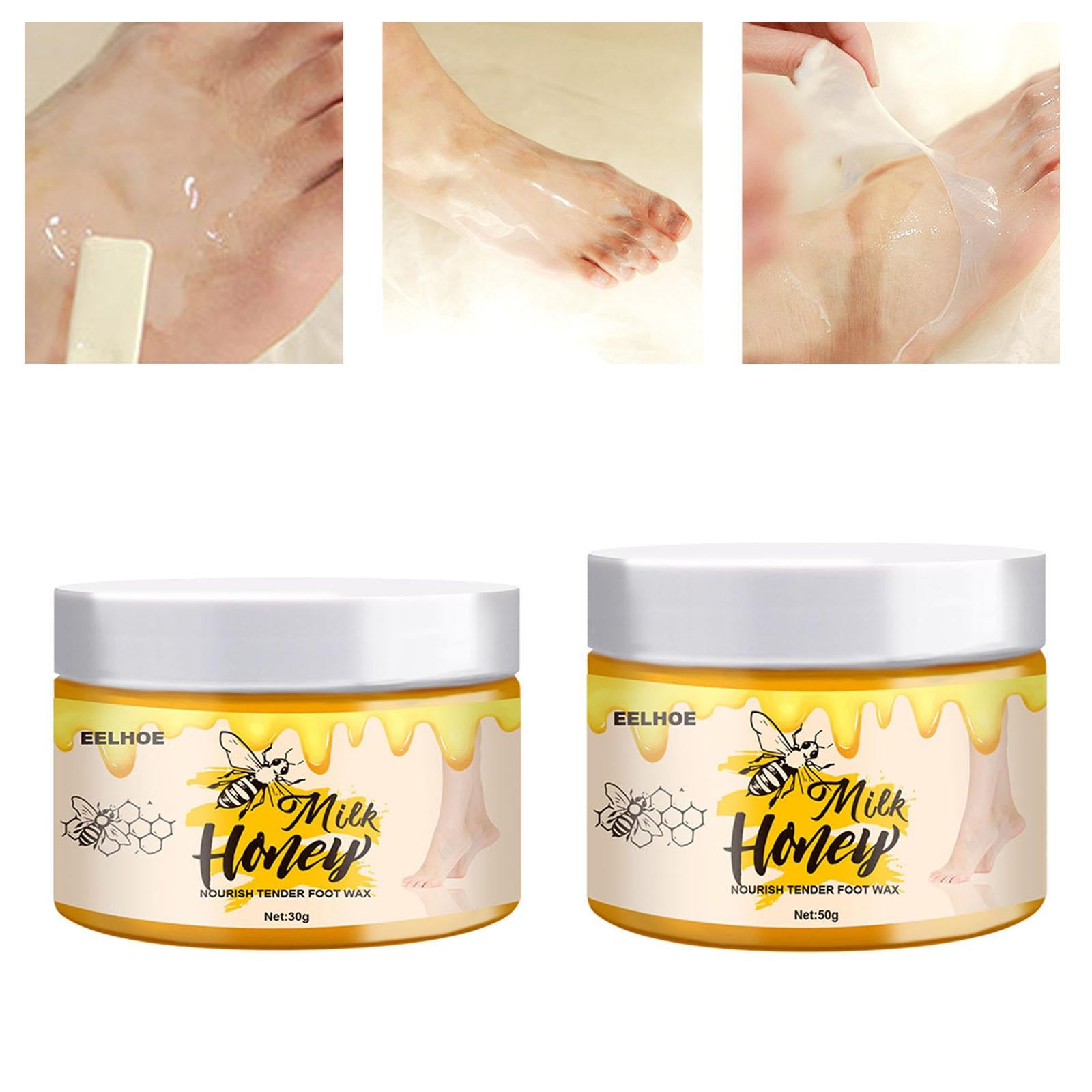 Natural Milk Honey Wax Foot Mask Nourish Roughness Foot Soothing Care 30g