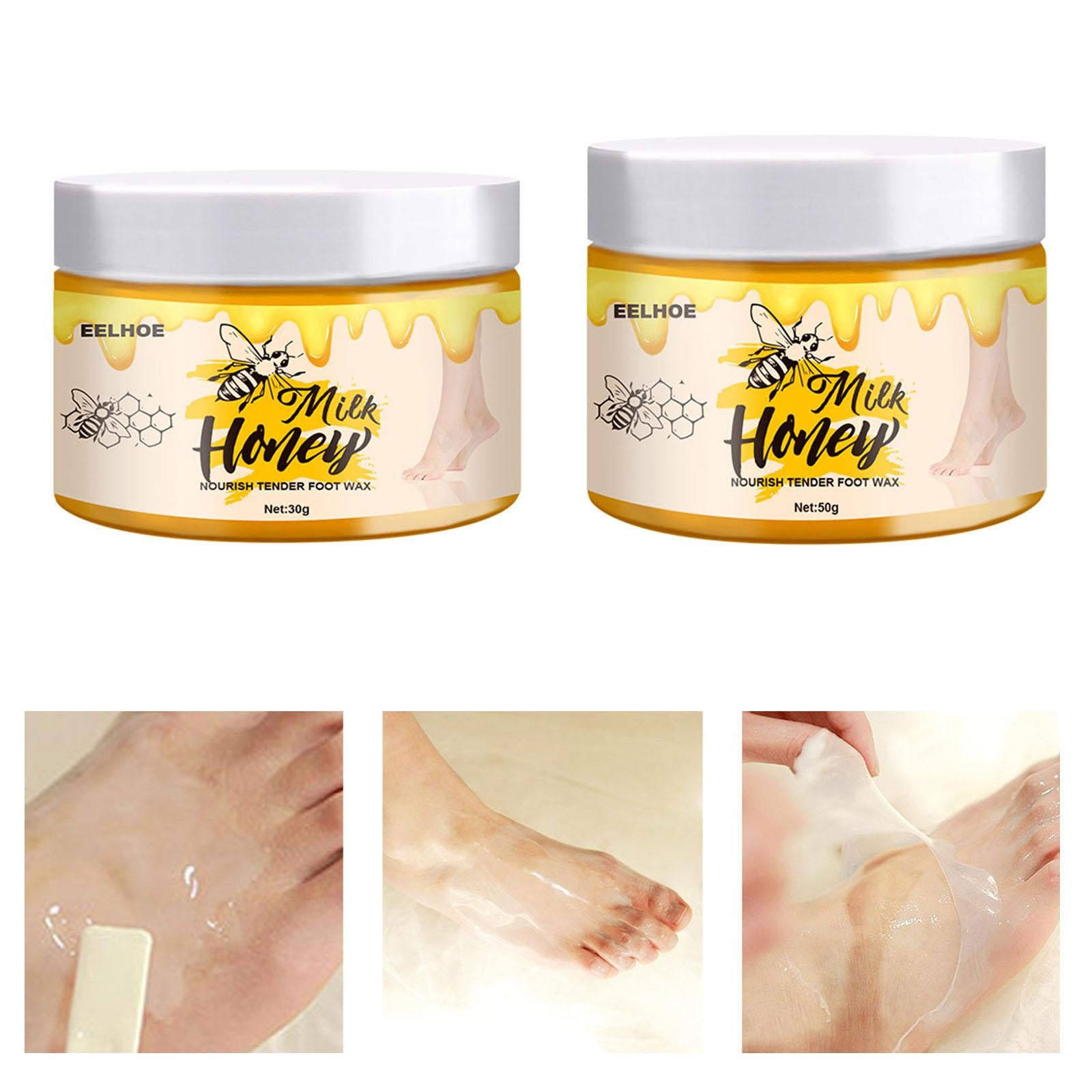 Natural Milk Honey Wax Foot Mask Nourish Roughness Foot Soothing Care 30g