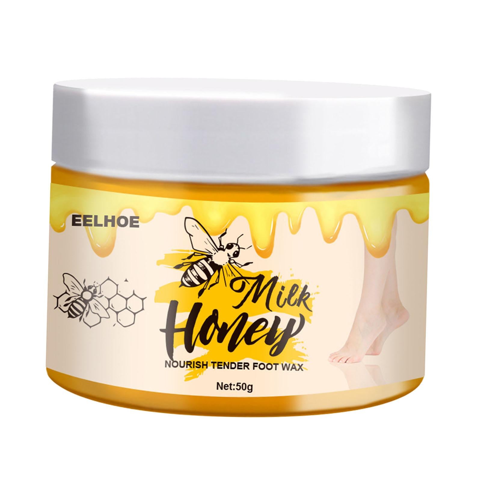 Natural Milk Honey Wax Foot Mask Nourish Roughness Foot Soothing Care 50g