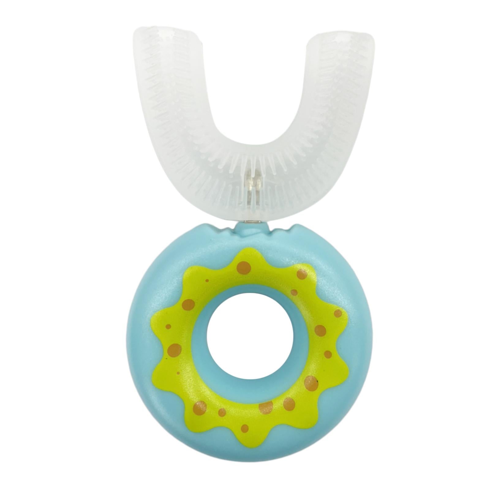 U Shaped Manual Kids Toothbrush Oral Cleaning for Kids Baby Blue 6-12 Years