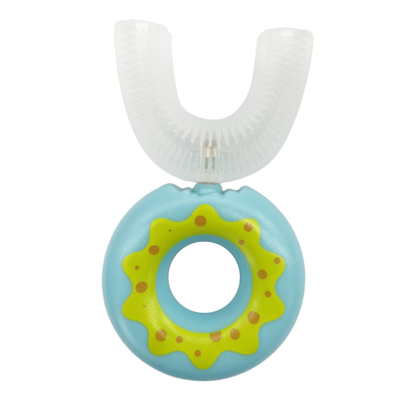 U Shaped Manual Kids Toothbrush Oral Cleaning for Kids Baby Blue 6-12 Years