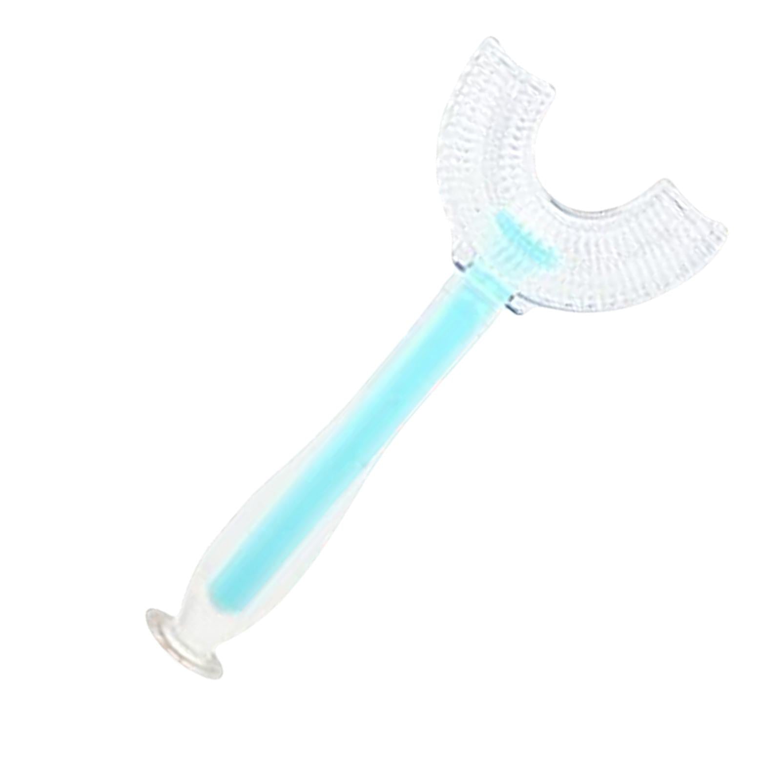 Silicone U-Shaped Kids Toothbrush 360 Degree Gums for Baby Oral Clean Blue