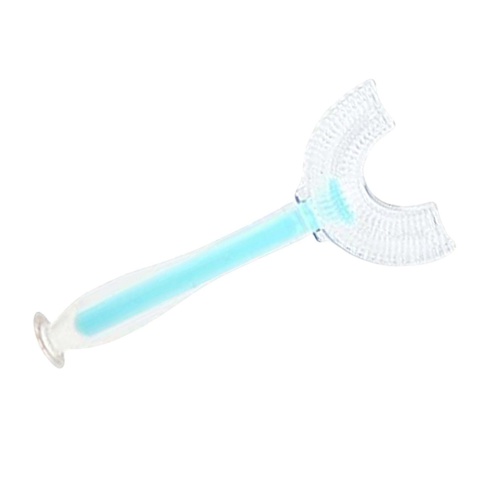 Silicone U-Shaped Kids Toothbrush 360 Degree Gums for Baby Oral Clean Blue