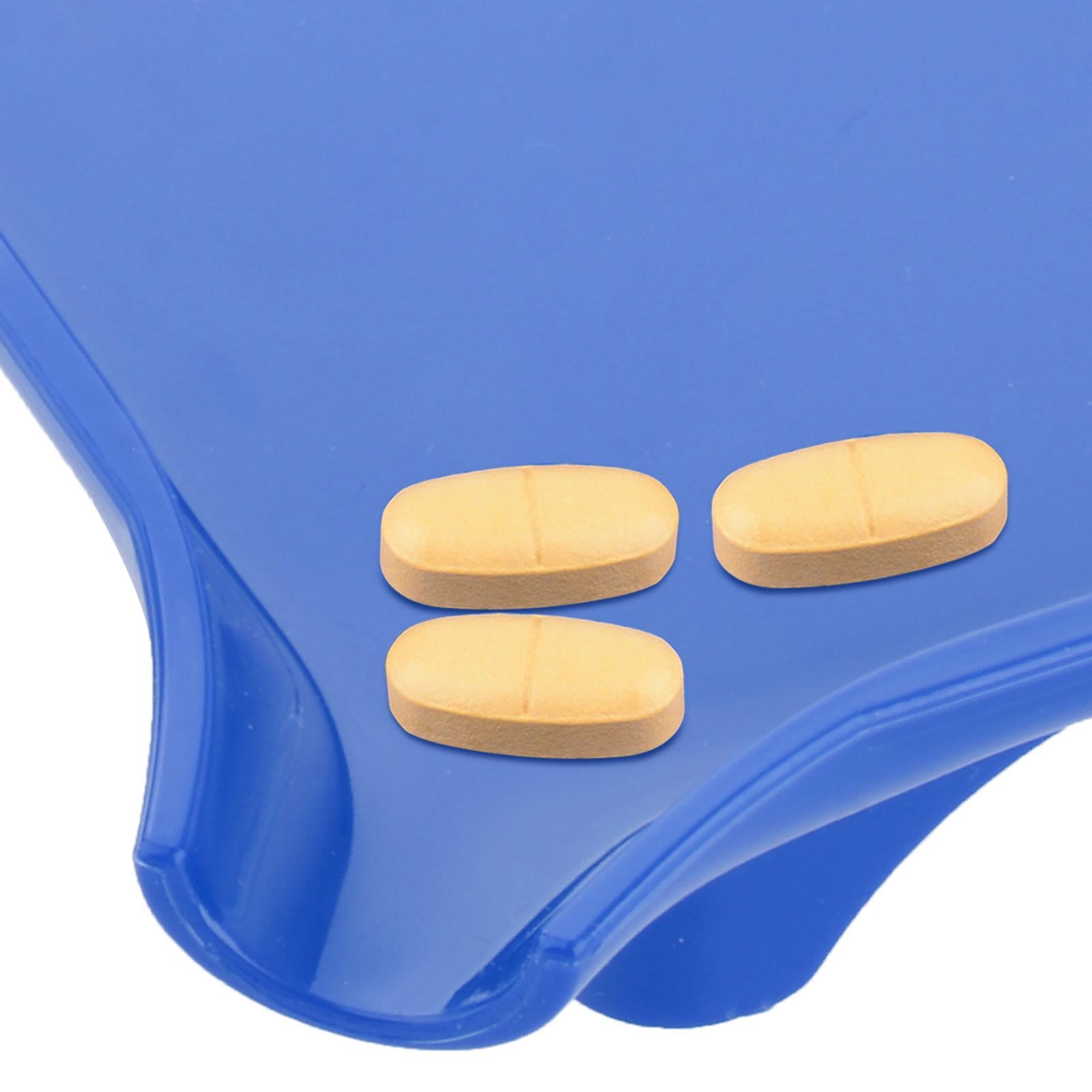 Pharmacy Medicines Counter Capsules Counting Dispensing Tray w/ Spatula Blue