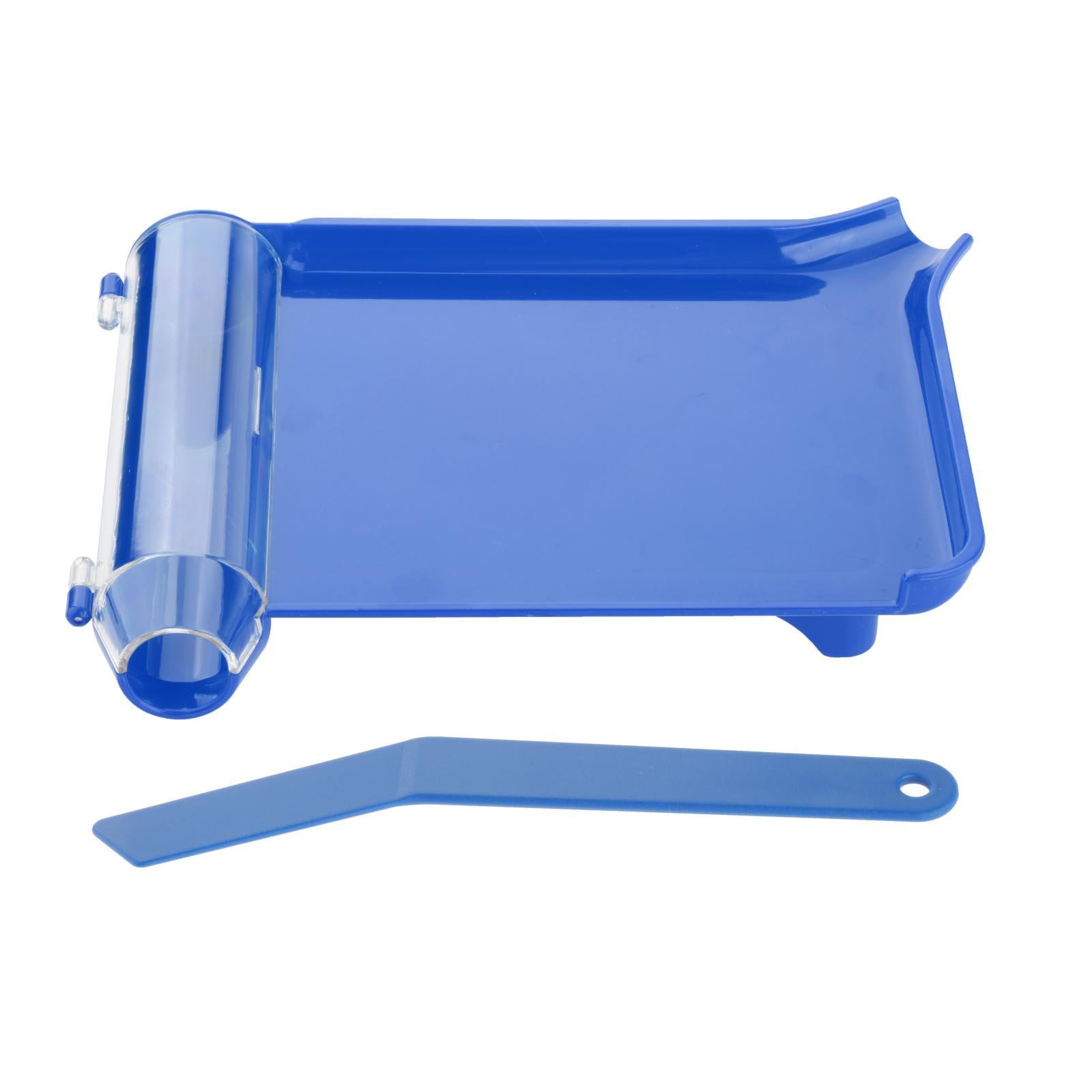Pharmacy Medicines Counter Capsules Counting Dispensing Tray w/ Spatula Blue