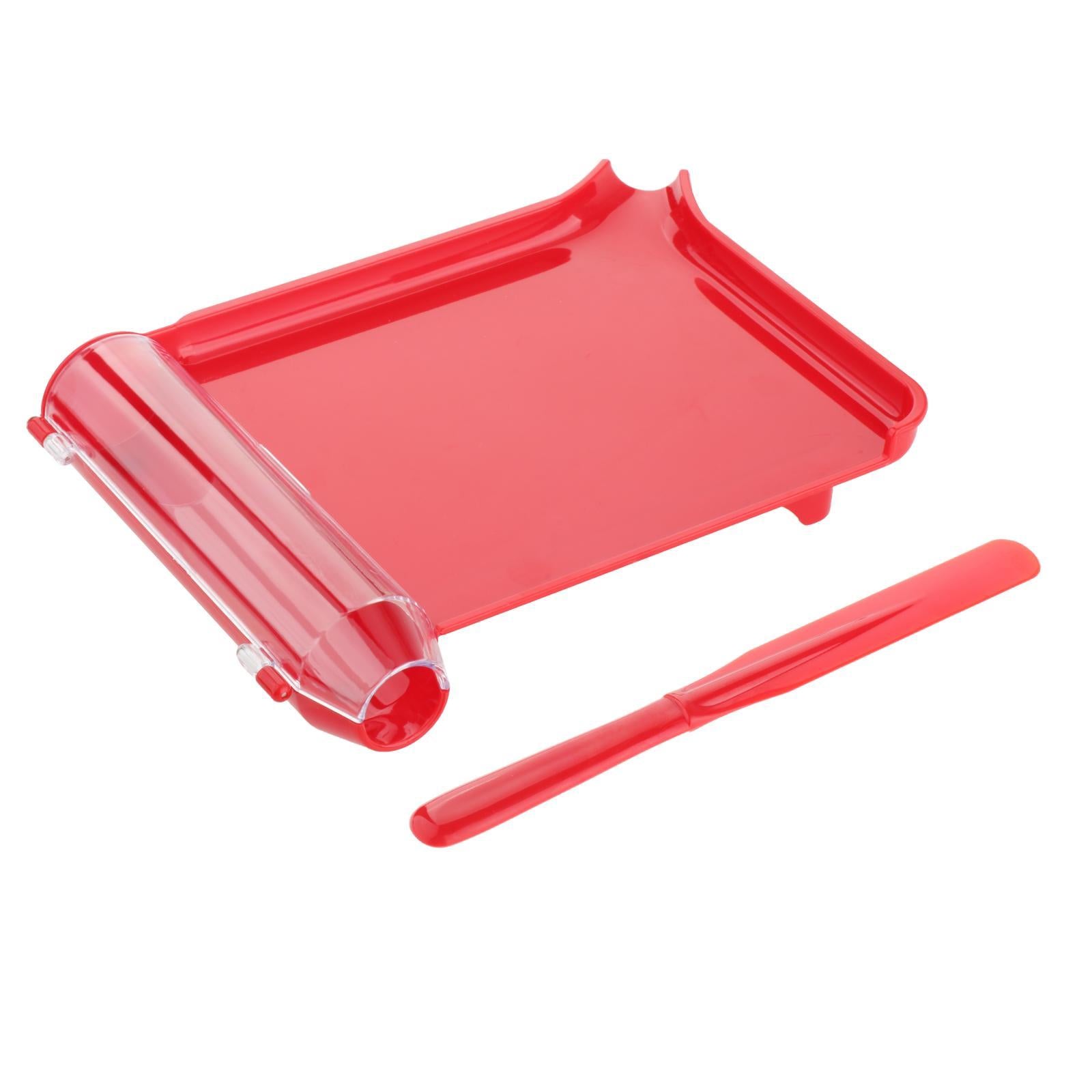 Pharmacy Medicines Counter Capsules Counting Dispensing Tray w/ Spatula Red