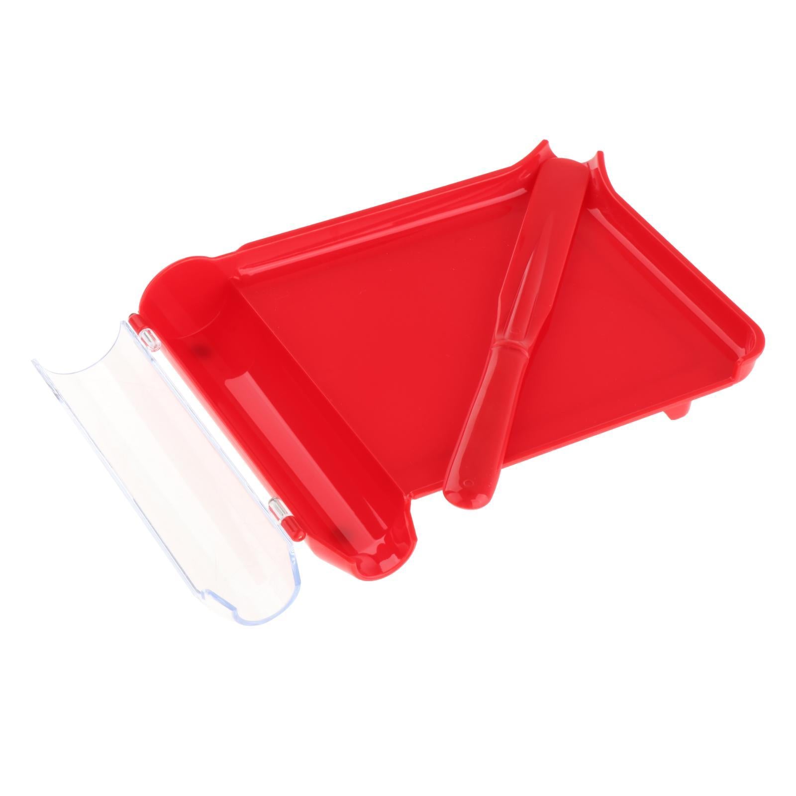 Pharmacy Medicines Counter Capsules Counting Dispensing Tray w/ Spatula Red