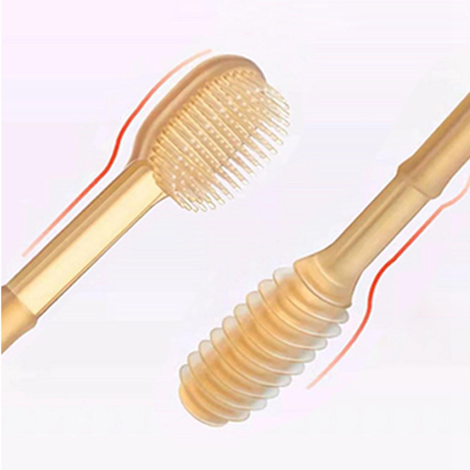 2Pcs Baby Silicone Toothbrush Tongue Cleaner with Cover Training for Infants