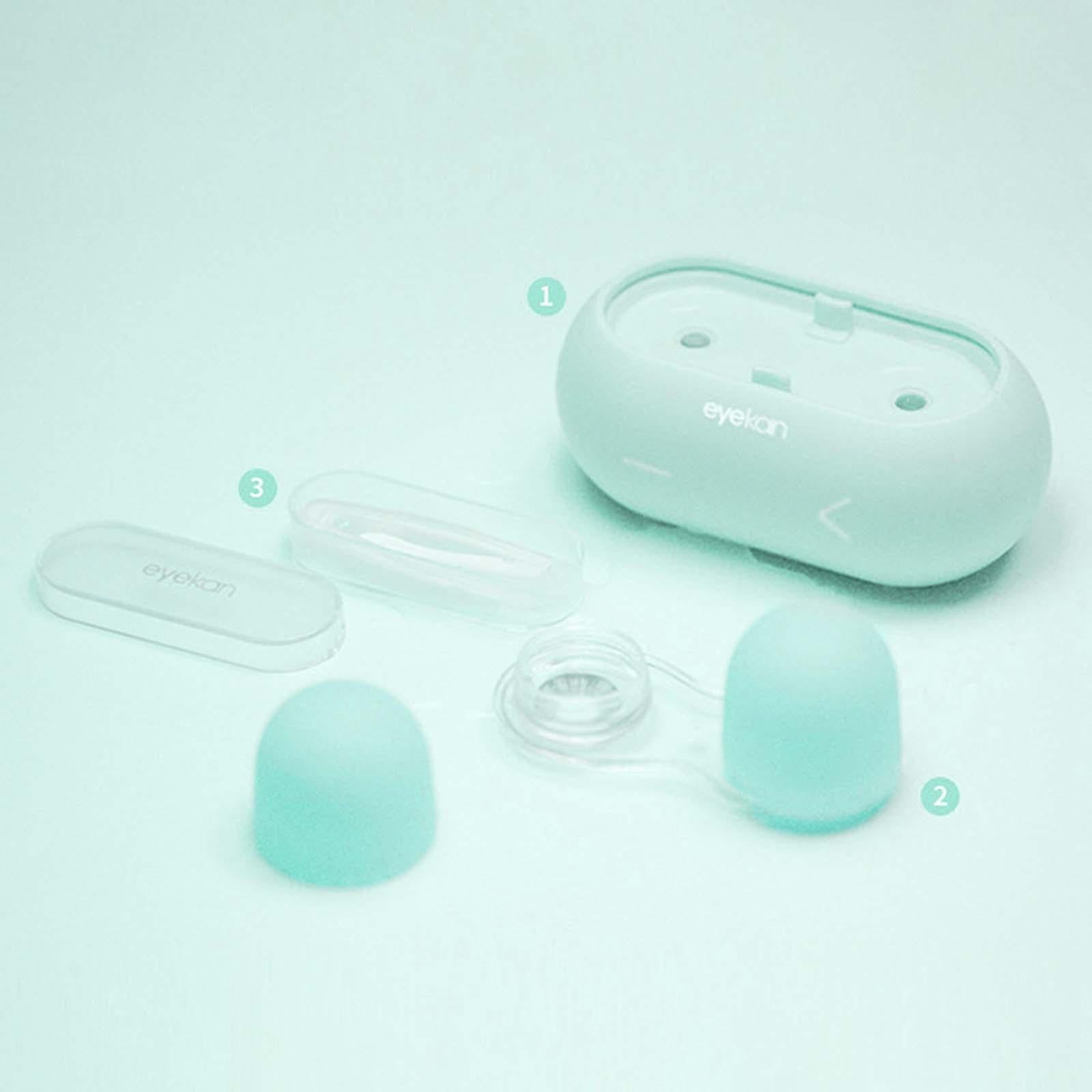 Portable Ultrasonic Contact Lens Cleaner Machine Storage Case 3 Min Blue