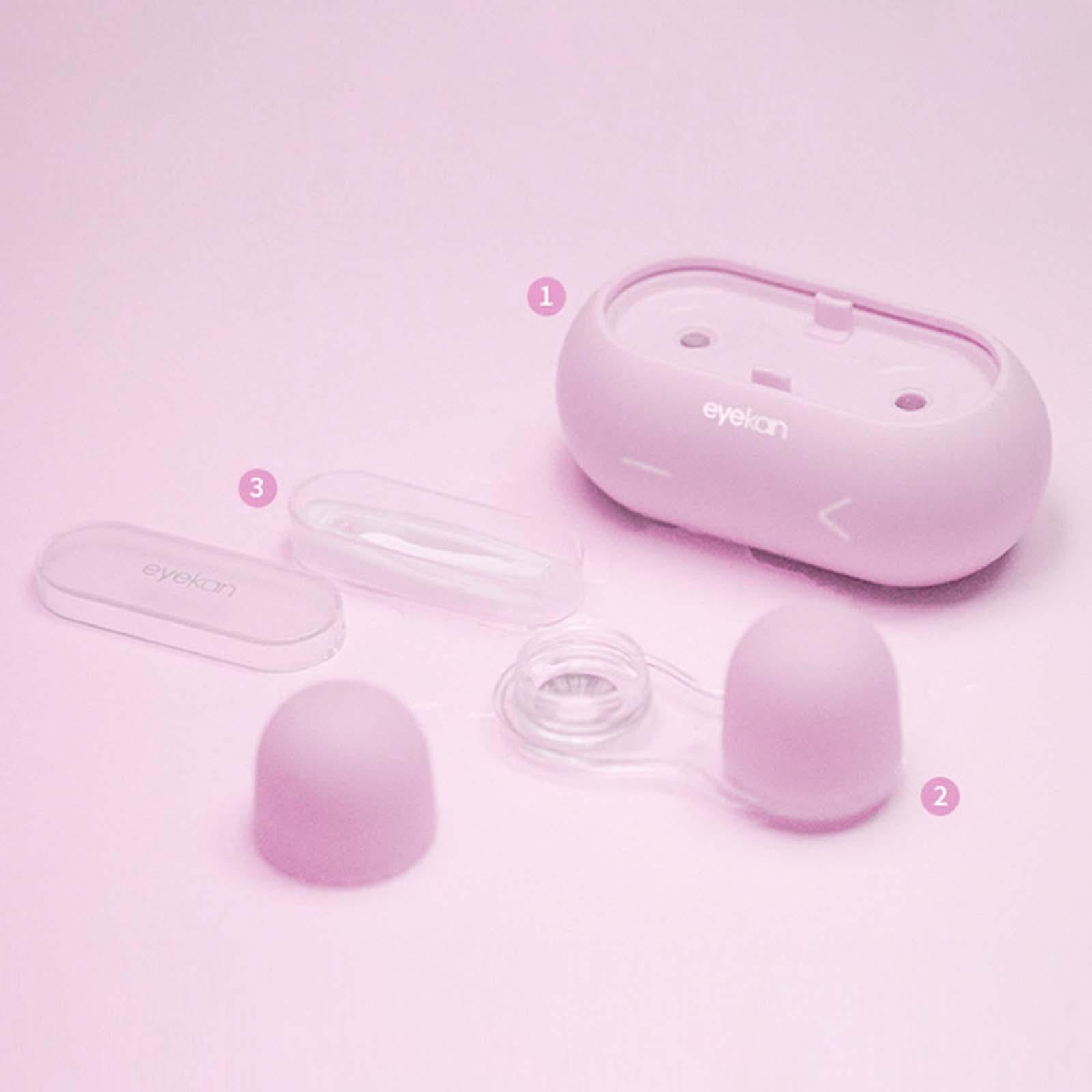 Portable Ultrasonic Contact Lens Cleaner Machine Storage Case 3 Min Purple