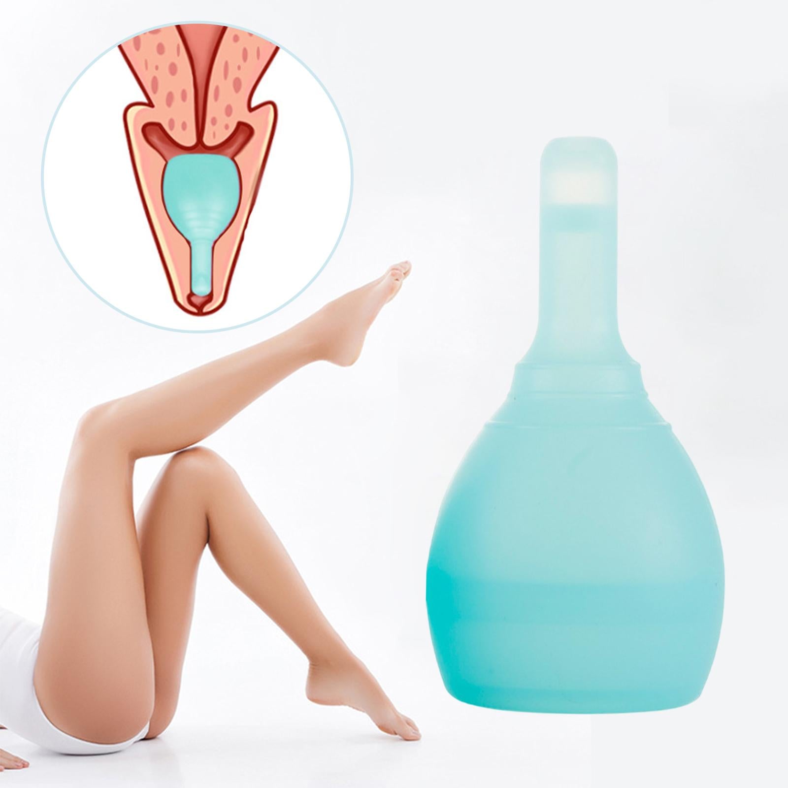 Female Silicone Menstrual Cup Breathable Travel Reusable Collector L Blue
