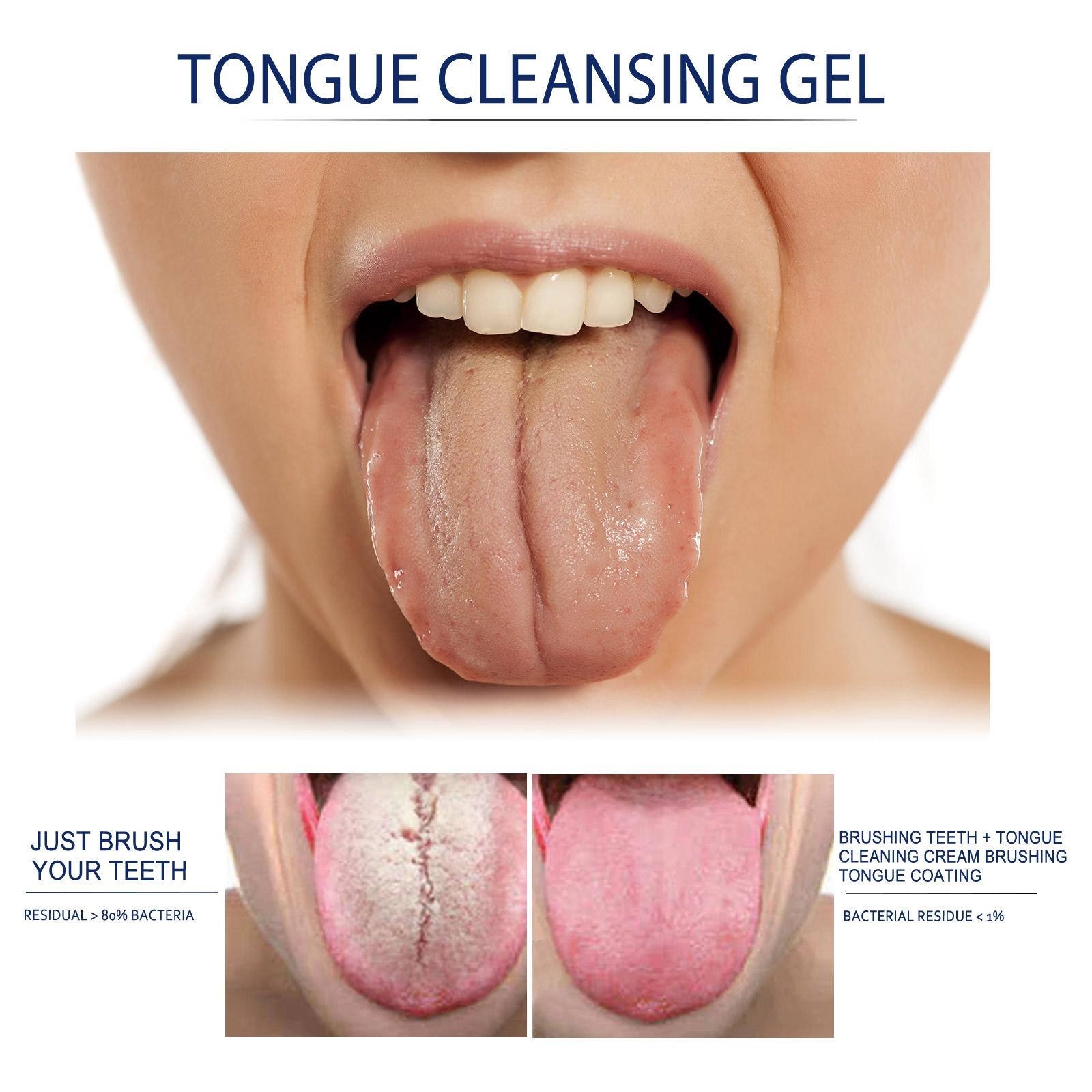 Tongue Cleansing Gel Tongue Scraper Kit Oral Hygiene Brush Odor Eliminator