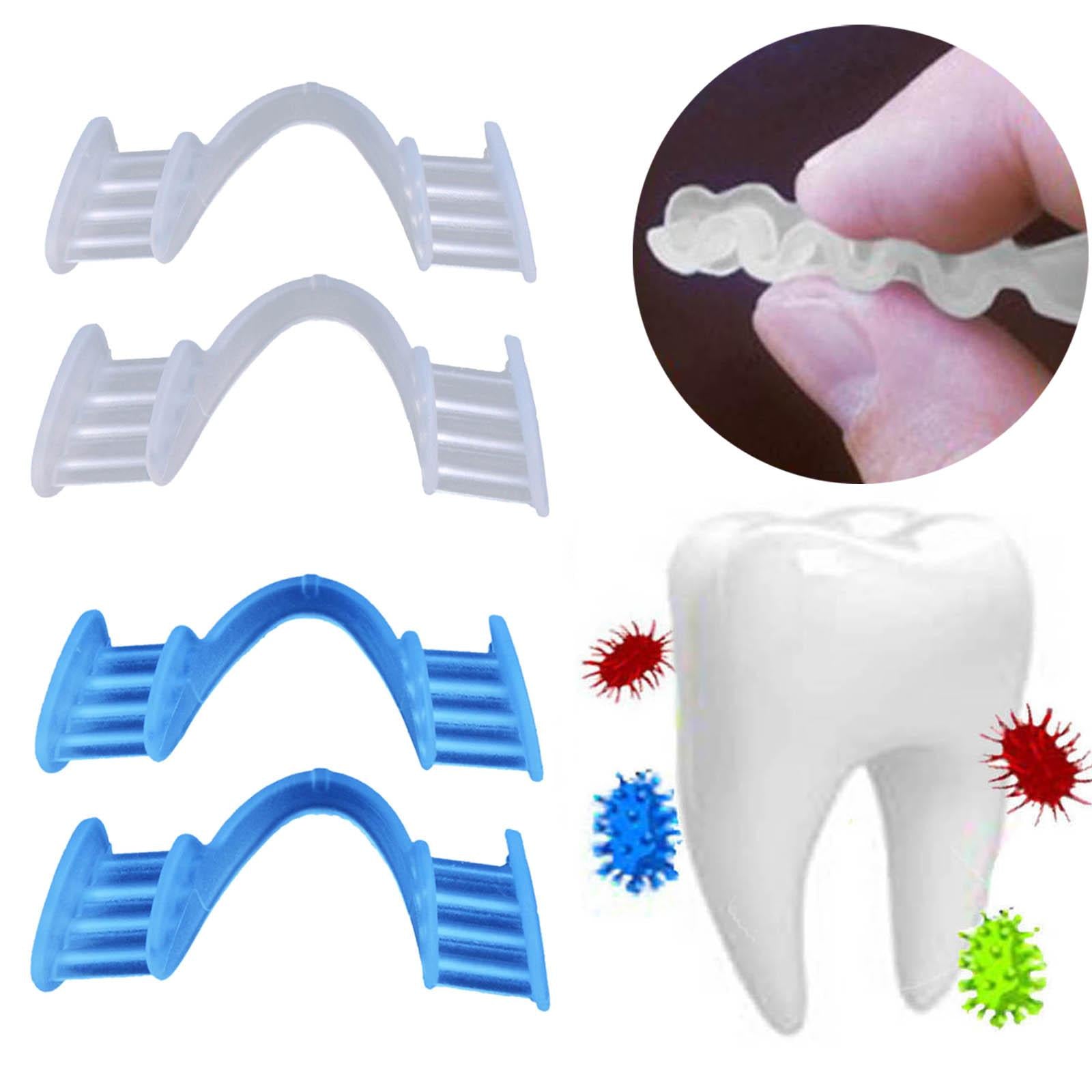 2x Silicone Night Mouth Guard Comfortable for Teeth Clenching Teeth Grinding Clear