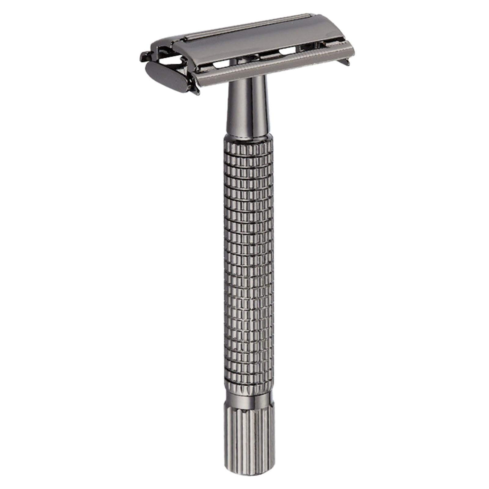 Manual Safety Razors Double Edge Shaver Beard with 5 Blades Long Handle