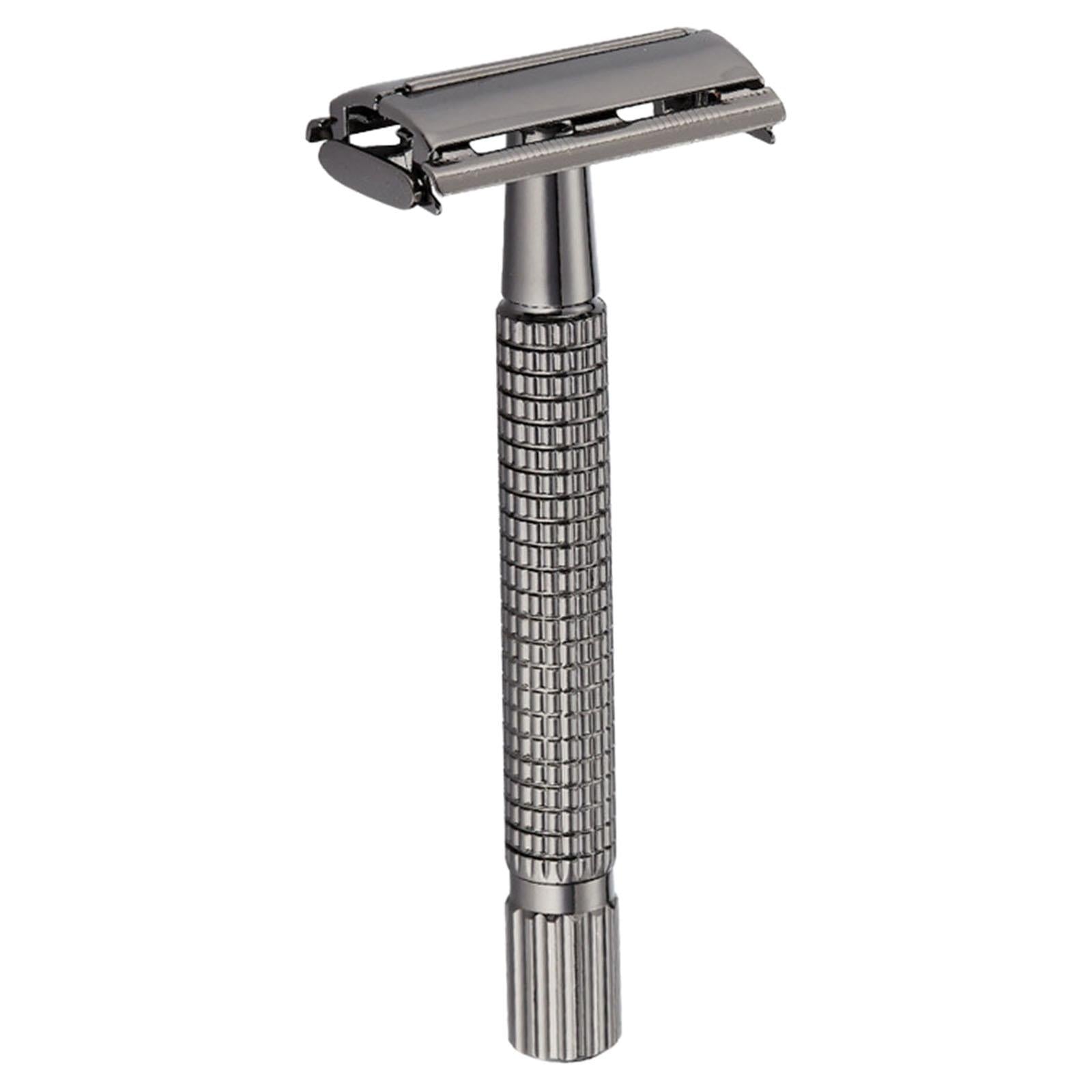 Manual Safety Razors Double Edge Shaver Beard with 5 Blades Long Handle