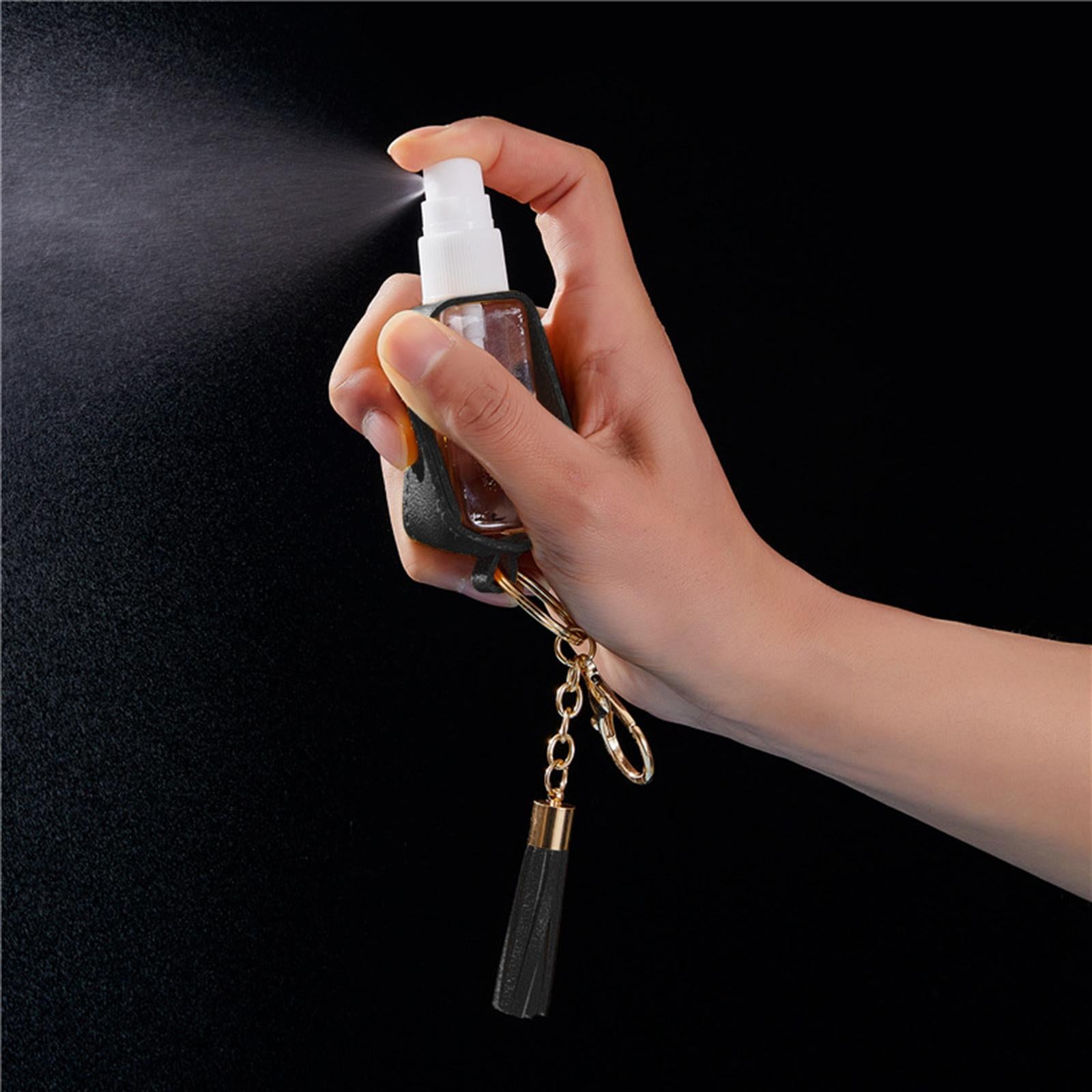 30ml Hand Washing Keychain Refillable Spray Bottle for Shampoo Liquid Black