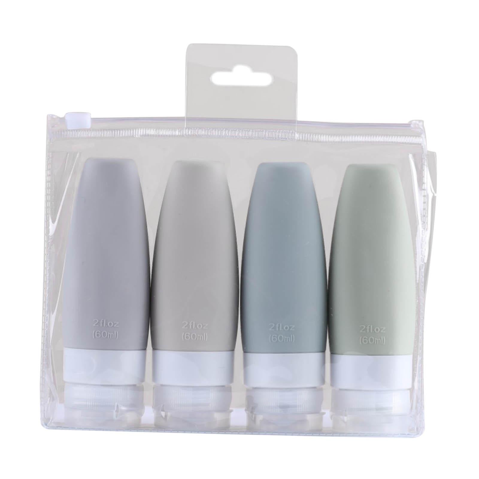 Silicone Travel Bottles Refillable for Conditioner Lotion Soap Men Women 4x 60ml