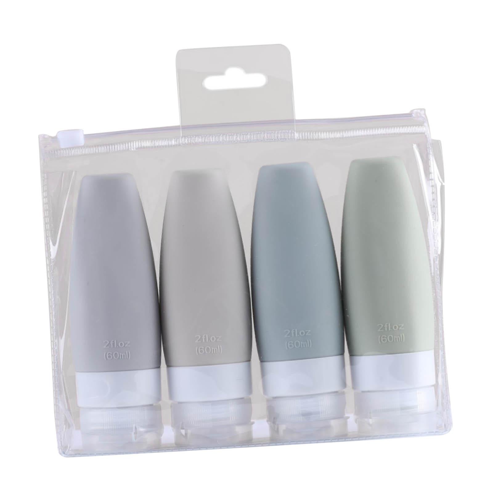 Silicone Travel Bottles Refillable for Conditioner Lotion Soap Men Women 4x 60ml