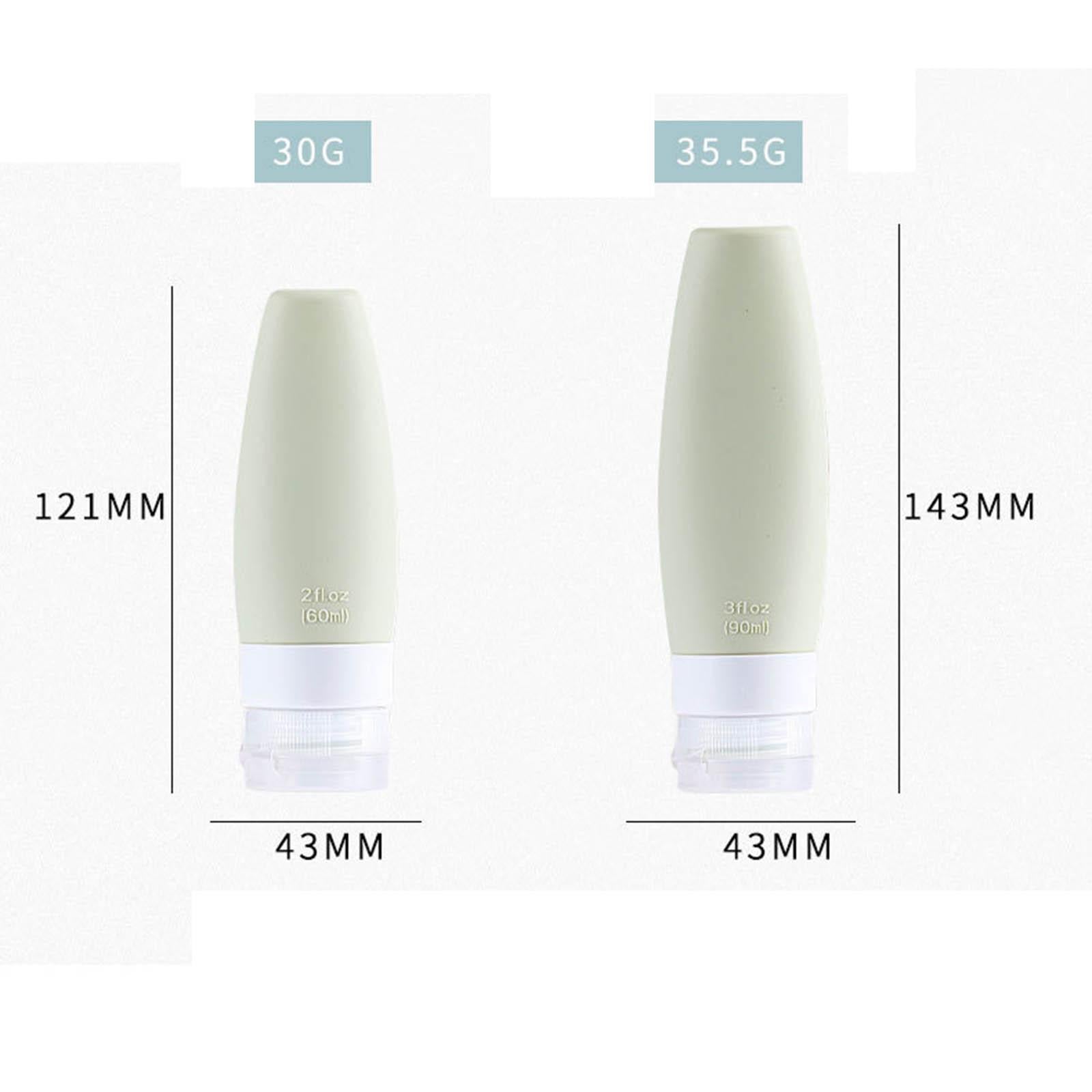 Silicone Travel Bottles Refillable for Conditioner Lotion Soap Men Women 2x 60ml 2x 90ml