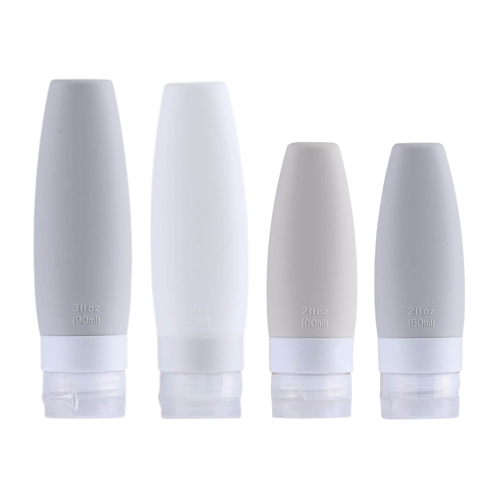 Silicone Travel Bottles Refillable for Conditioner Lotion Soap Men Women 2x 60ml 2x 90ml
