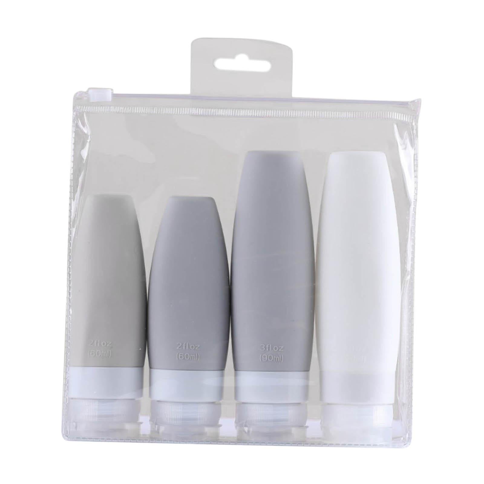 Silicone Travel Bottles Refillable for Conditioner Lotion Soap Men Women 2x 60ml 2x 90ml