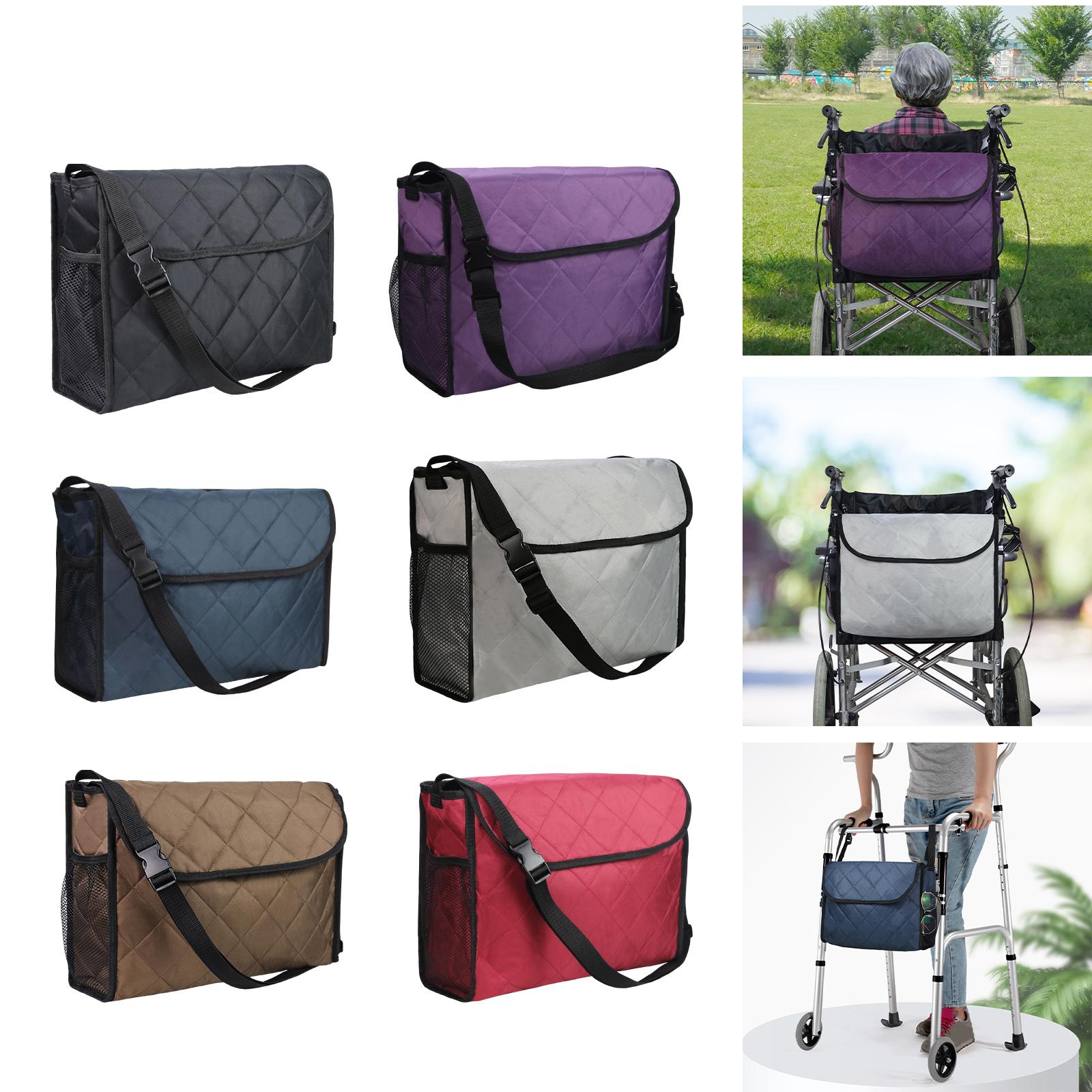 Wheelchair Bag Storage Pouch Tote for Travel Rollator Seniors Purple