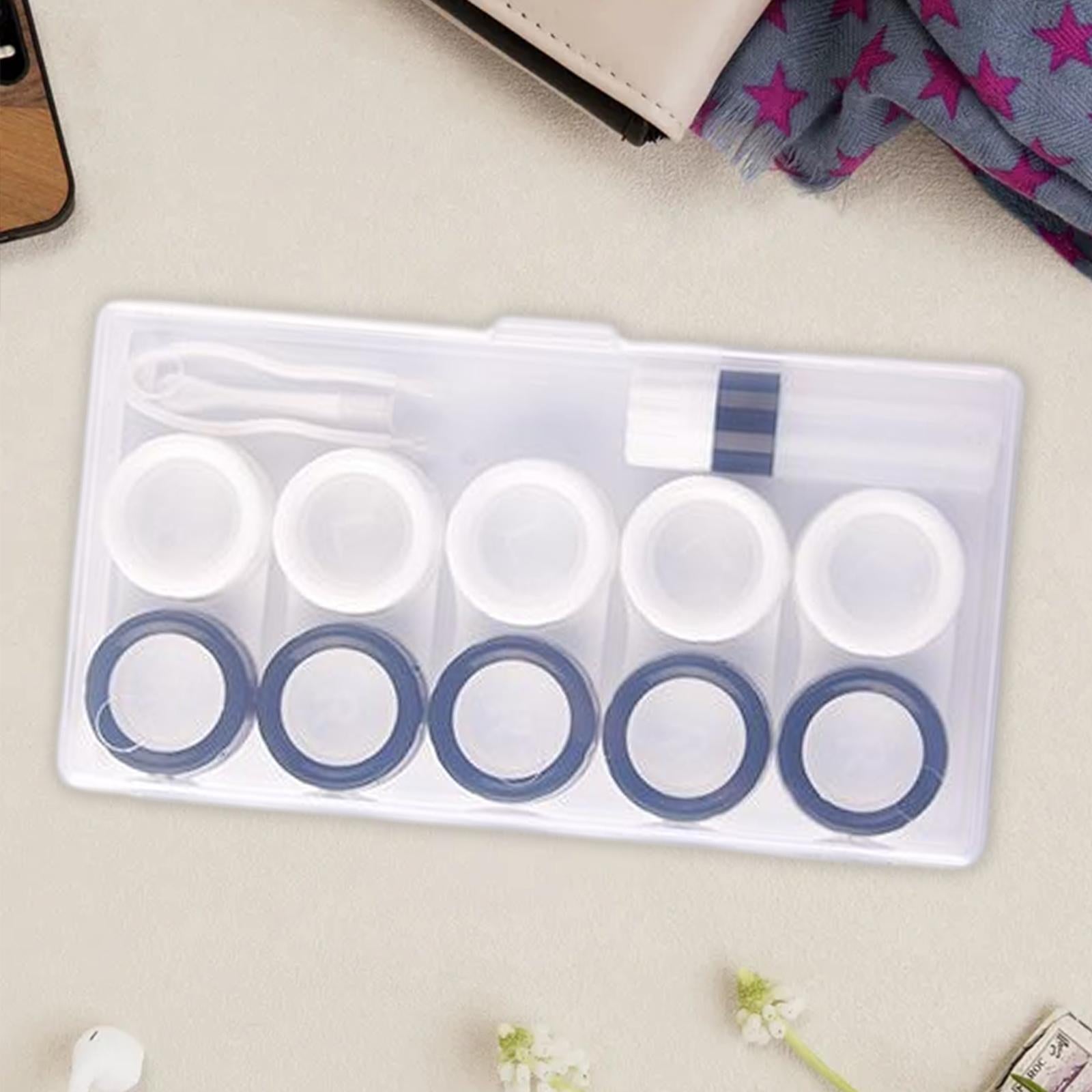 5 Pairs Contact Lens Storage Case Organizer L R Caps for Girls Black White