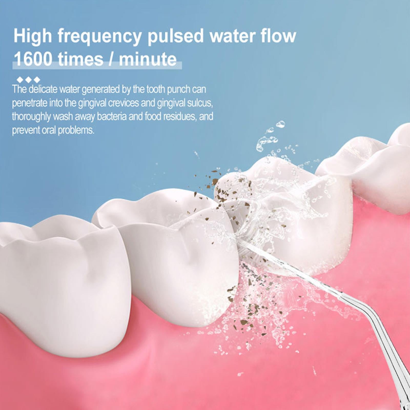 Water Oral Flosser Irrigator Whitening USB Charging Orthodontic for Travel Pink