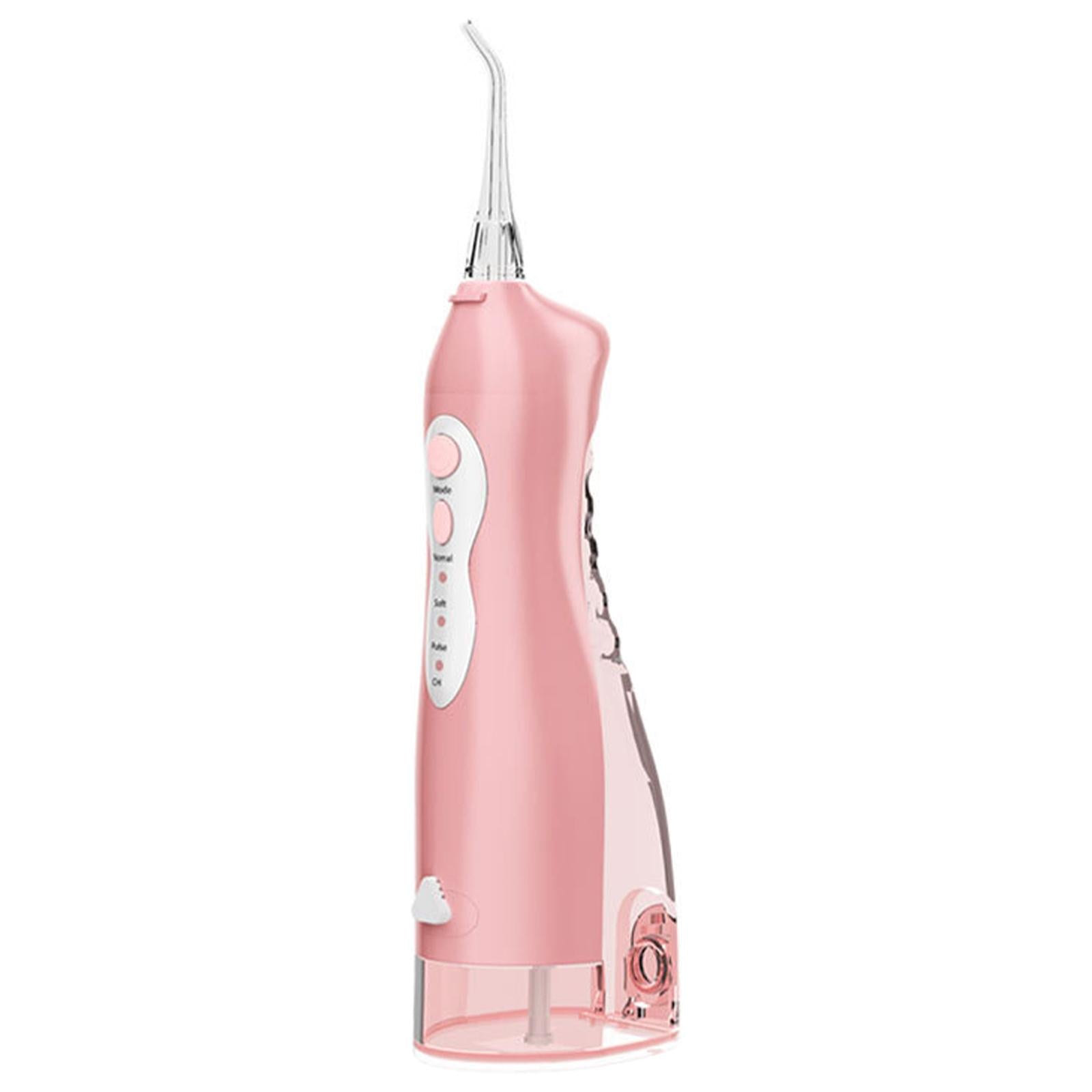 Water Oral Flosser Irrigator Whitening USB Charging Orthodontic for Travel Pink