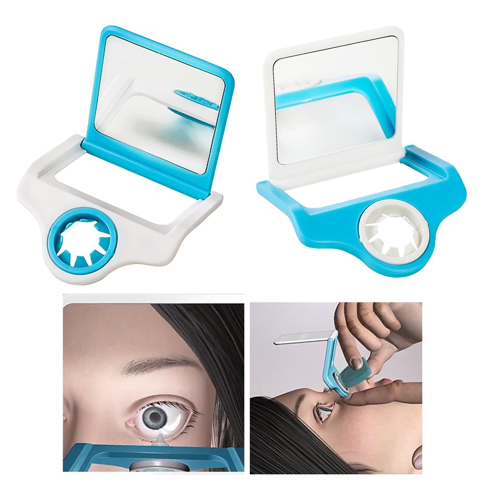 Eye Drop Applicator with Mirror Eyedrop Bottle Holder for Elderly Kids Blue