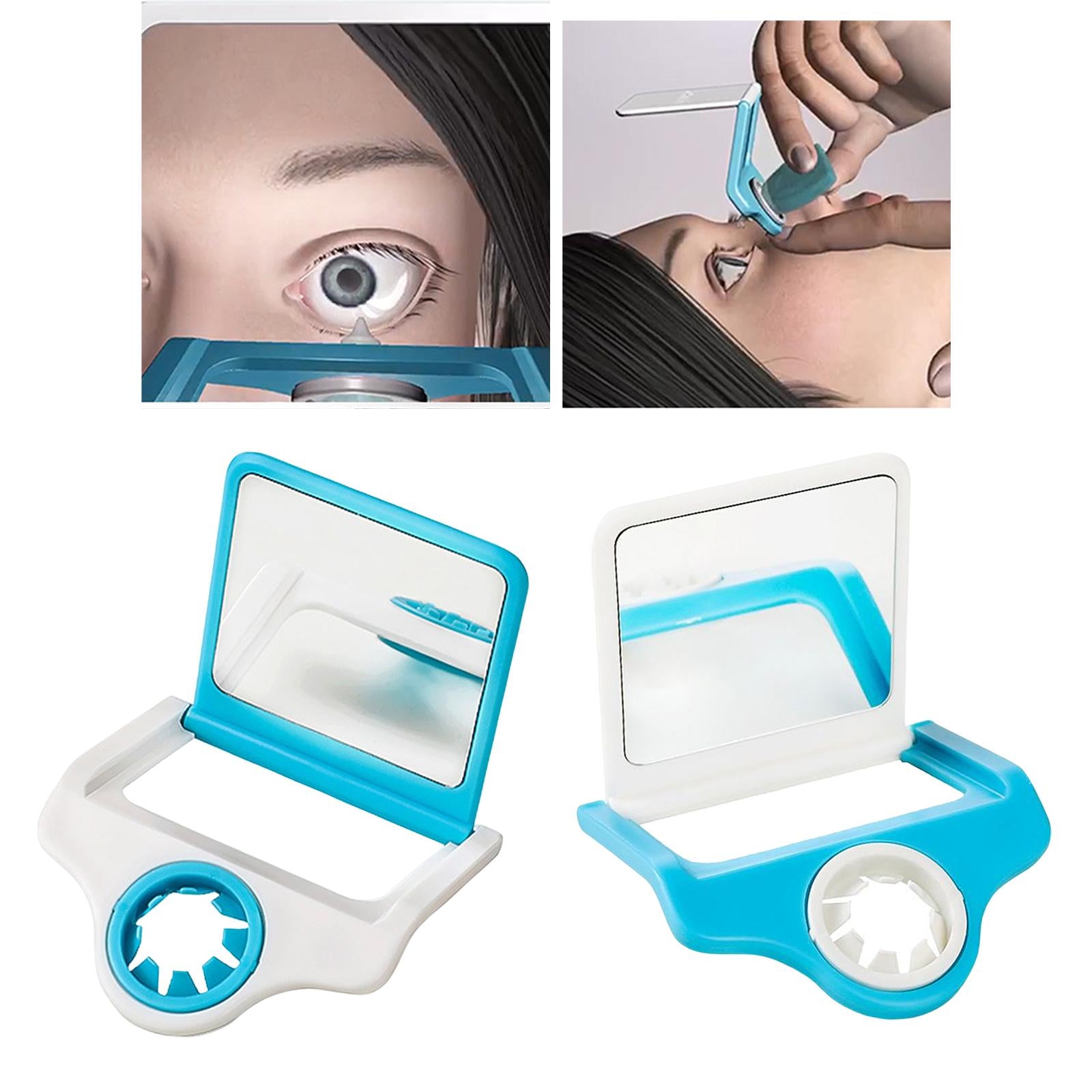 Eye Drop Applicator with Mirror Eyedrop Bottle Holder for Elderly Kids Blue
