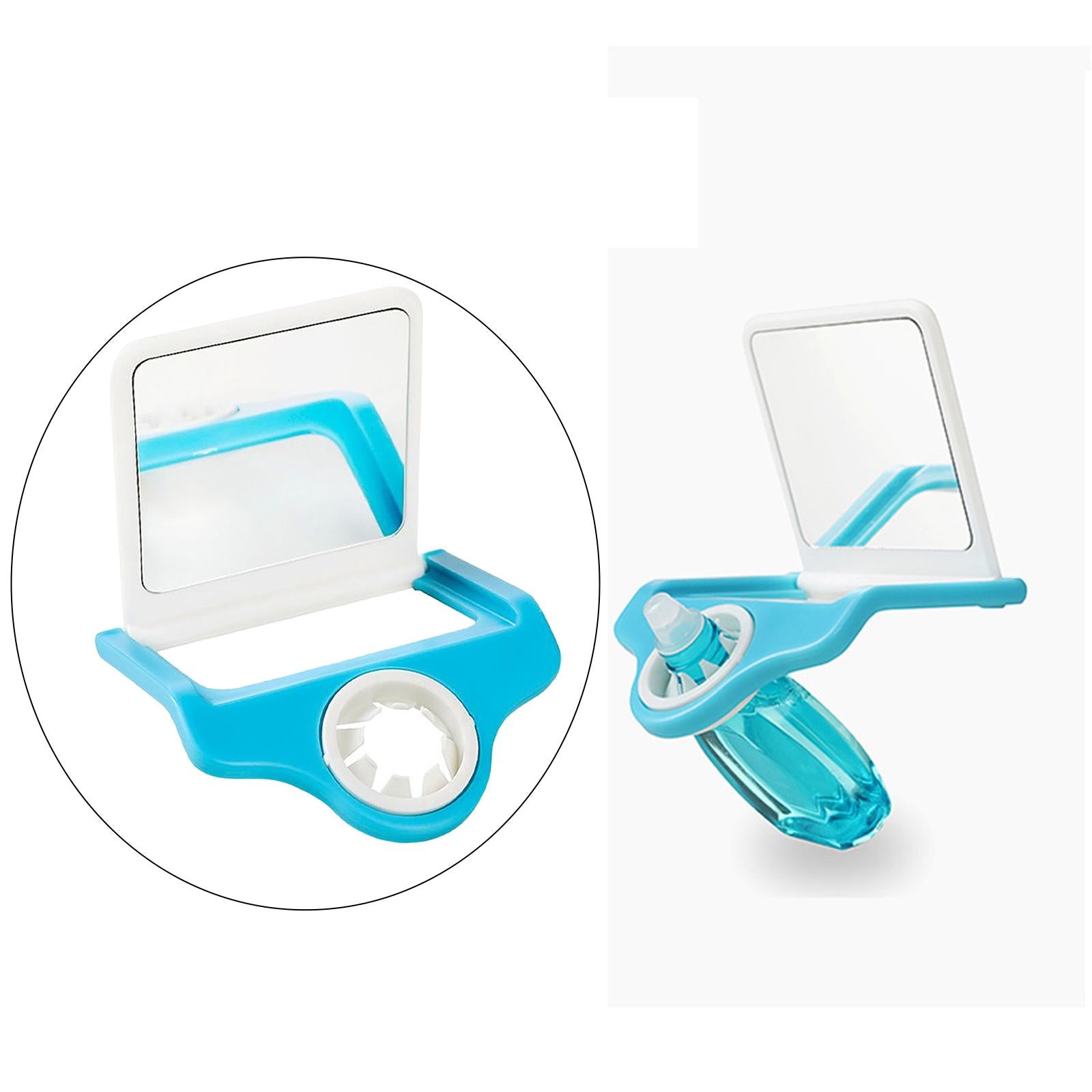 Eye Drop Applicator with Mirror Eyedrop Bottle Holder for Elderly Kids White