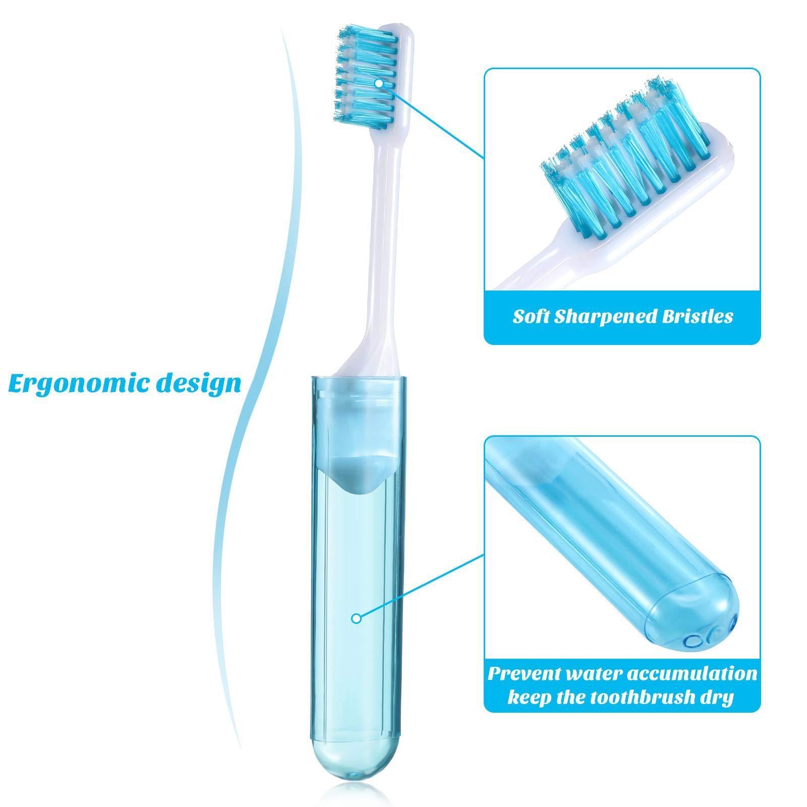 6 Pcs Portable Folding Toothbrush Pocket Size for Travel Hiking Kids Adults