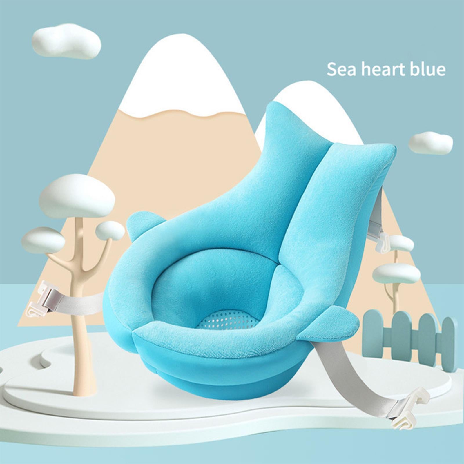 Baby Bath Tub Seat Whale Shape Anti Slip Adjustable Comfortable Infant Blue