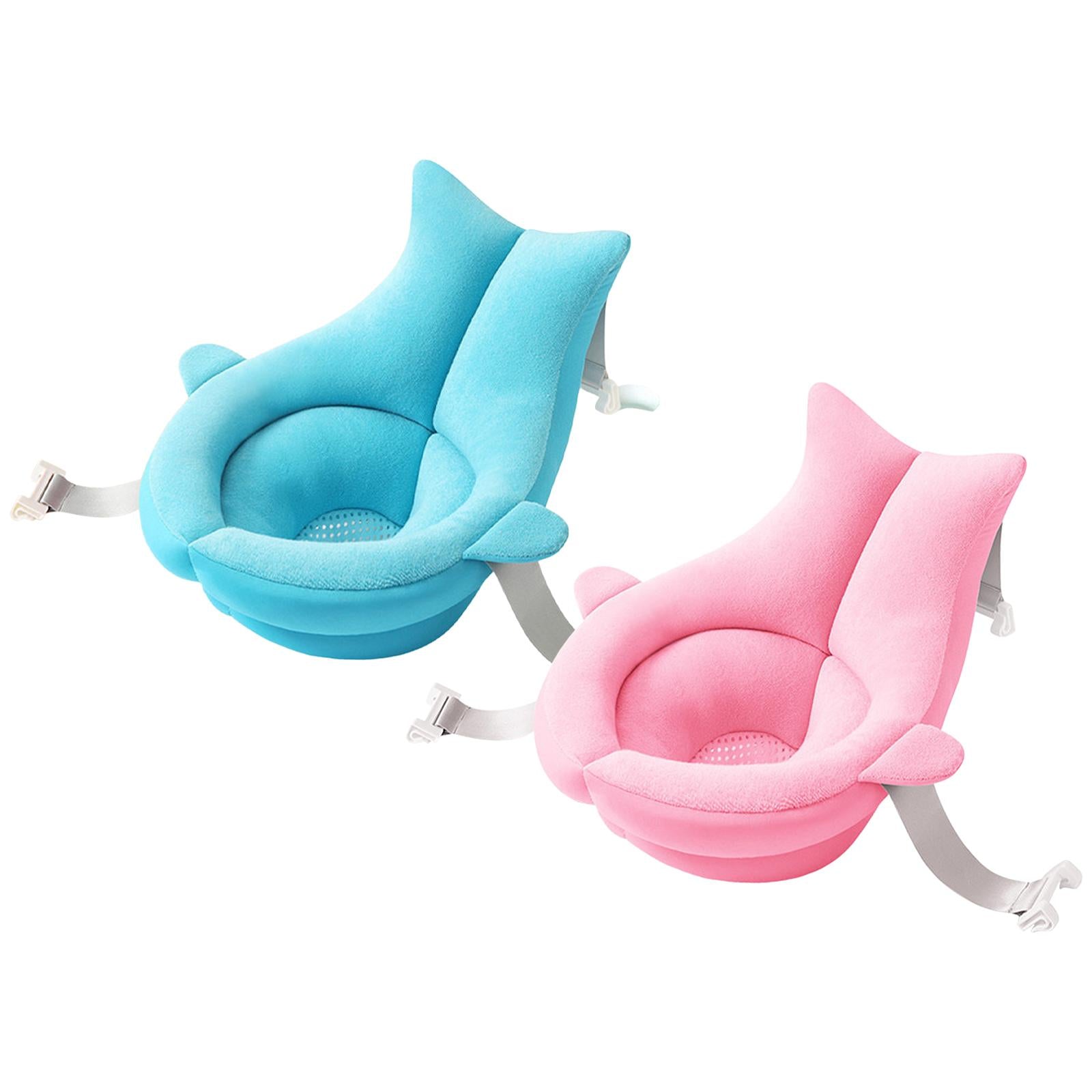 Baby Bath Tub Seat Whale Shape Anti Slip Adjustable Comfortable Infant Blue