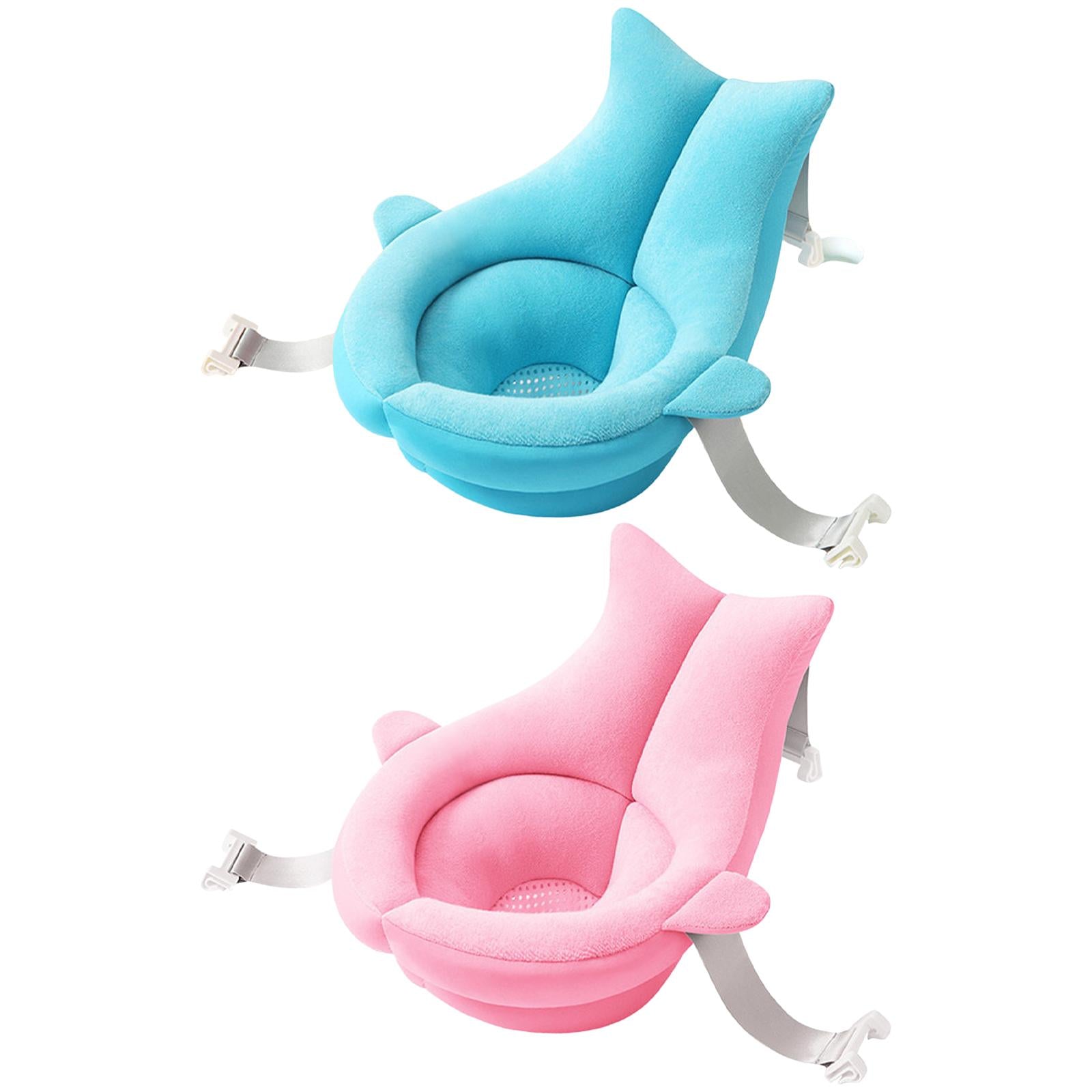Baby Bath Tub Seat Whale Shape Anti Slip Adjustable Comfortable Infant Blue