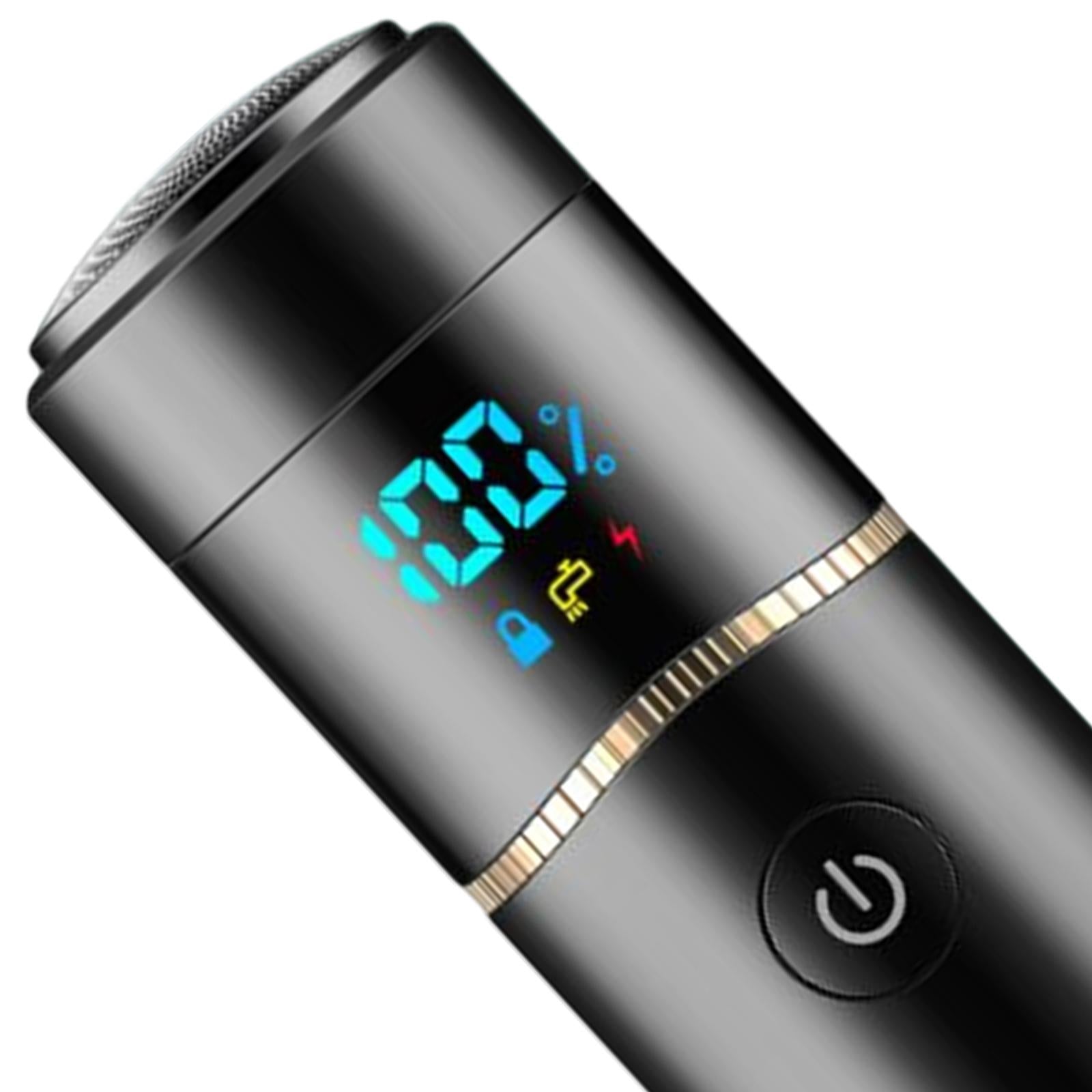 Mini Electric Shaver Waterproof for Men USB Charging LED Display Black