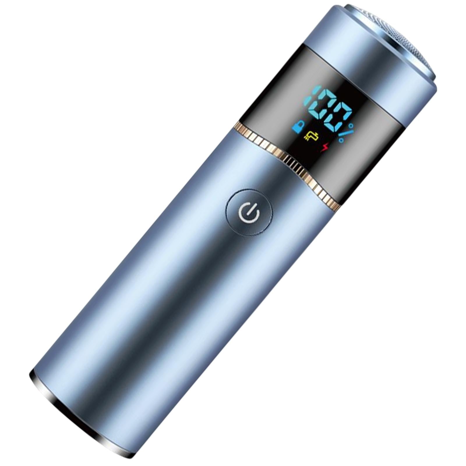 Mini Electric Shaver Waterproof for Men USB Charging LED Display Blue