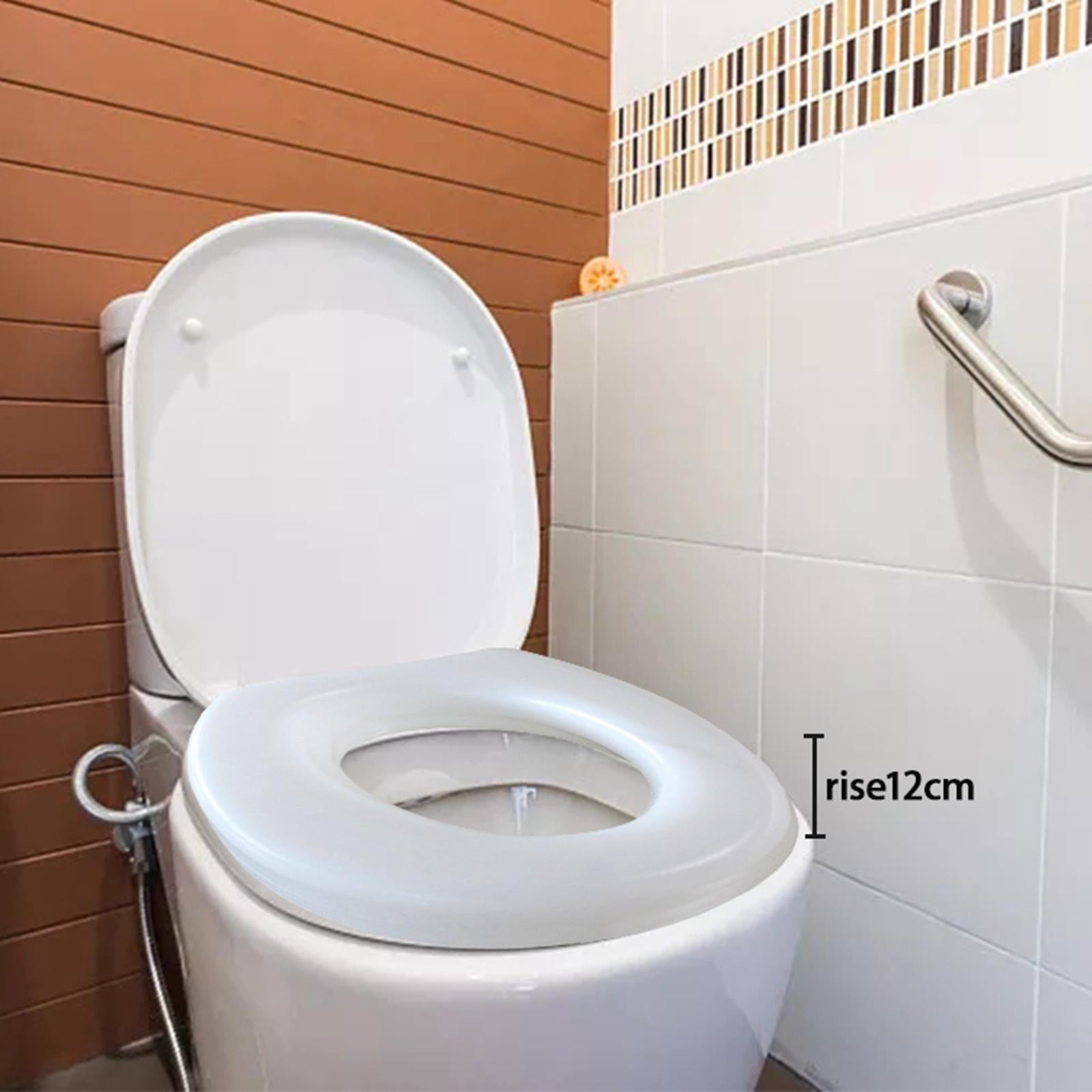 Raised Toilet Seat Tool Free Set up Premium for Disabled White Adjustable