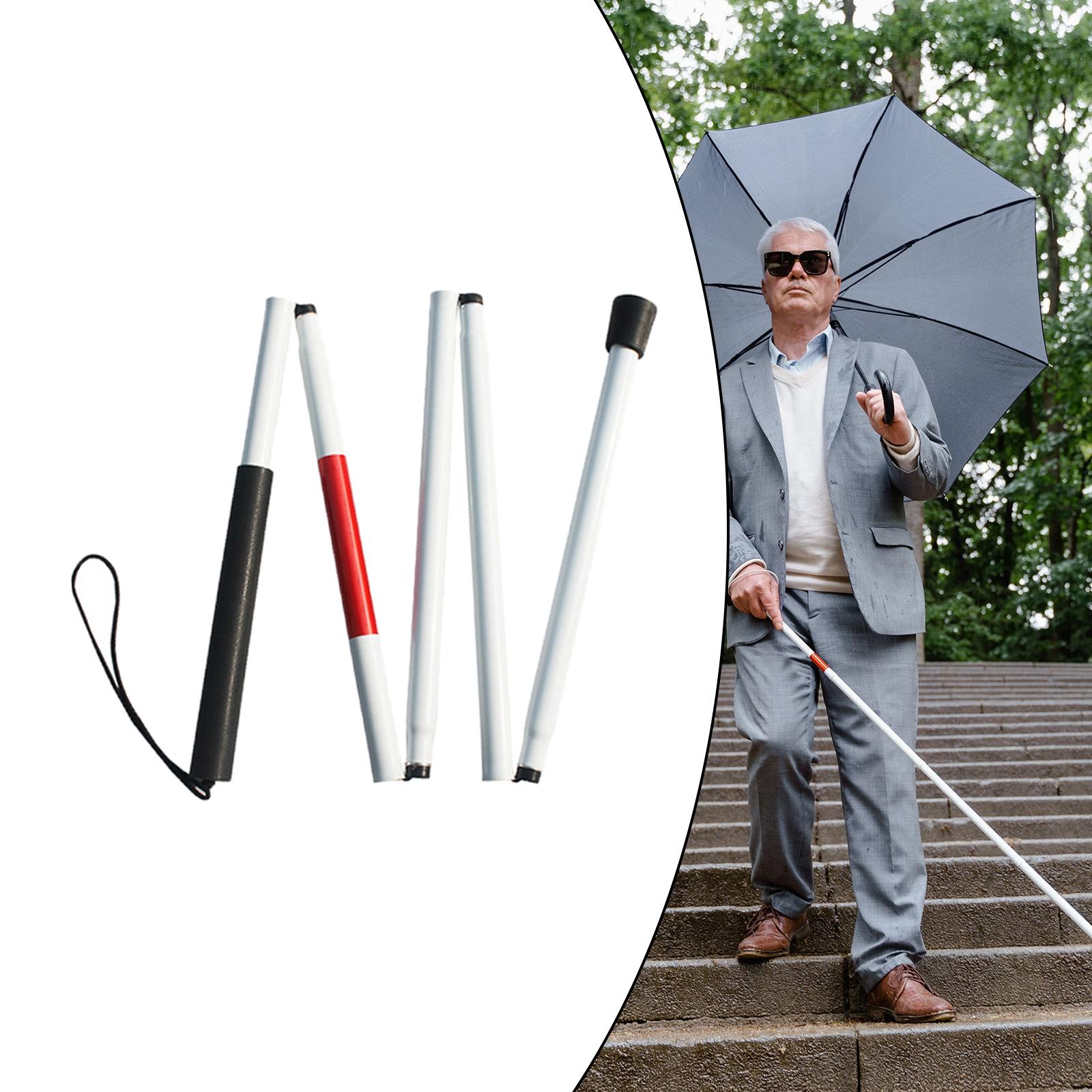 Folding Cane Portable Hiking Cane Reflective for Vision Impaired and Blind