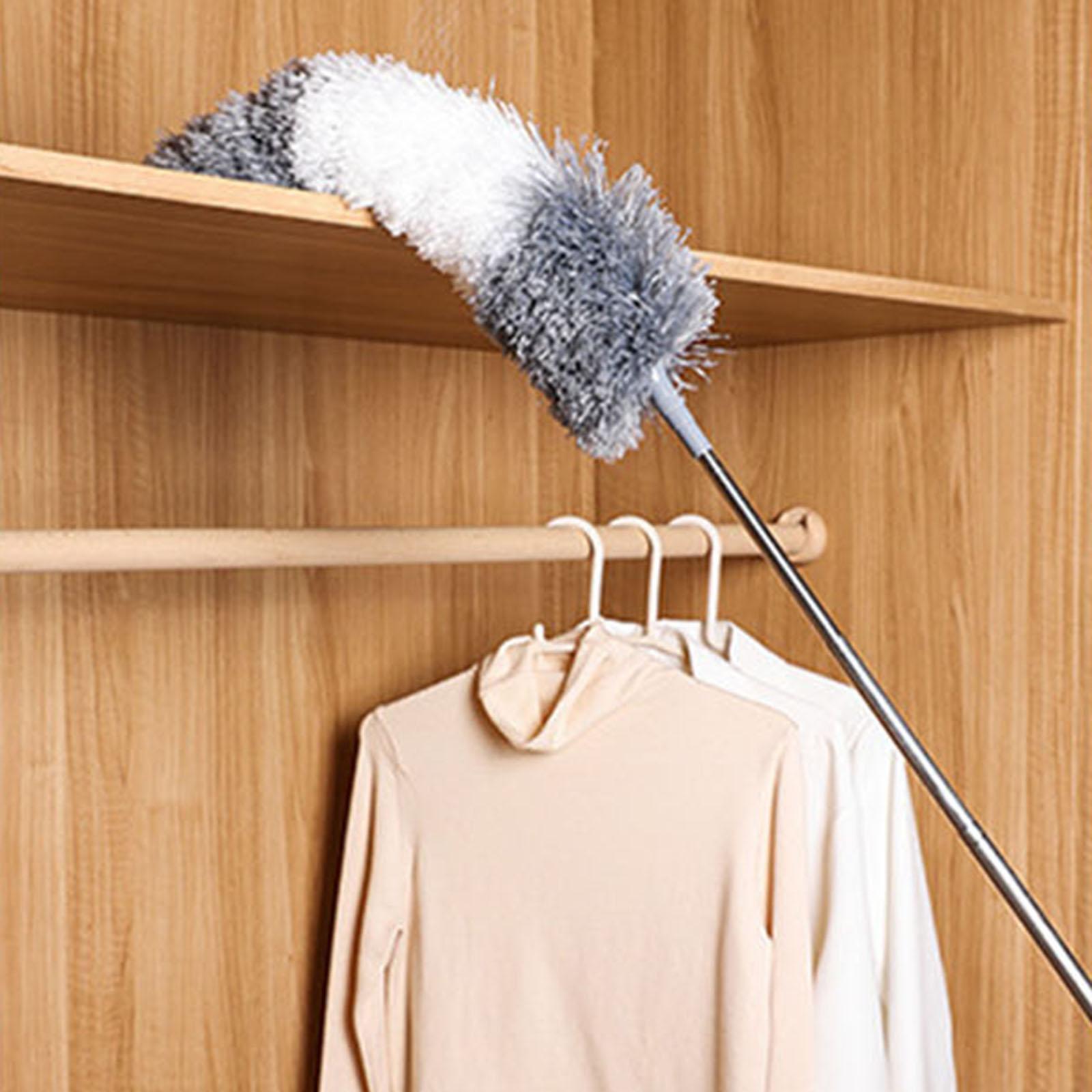 Telescopic Microfibre Duster Bendable Head for Household Ceiling Fan  Gray
