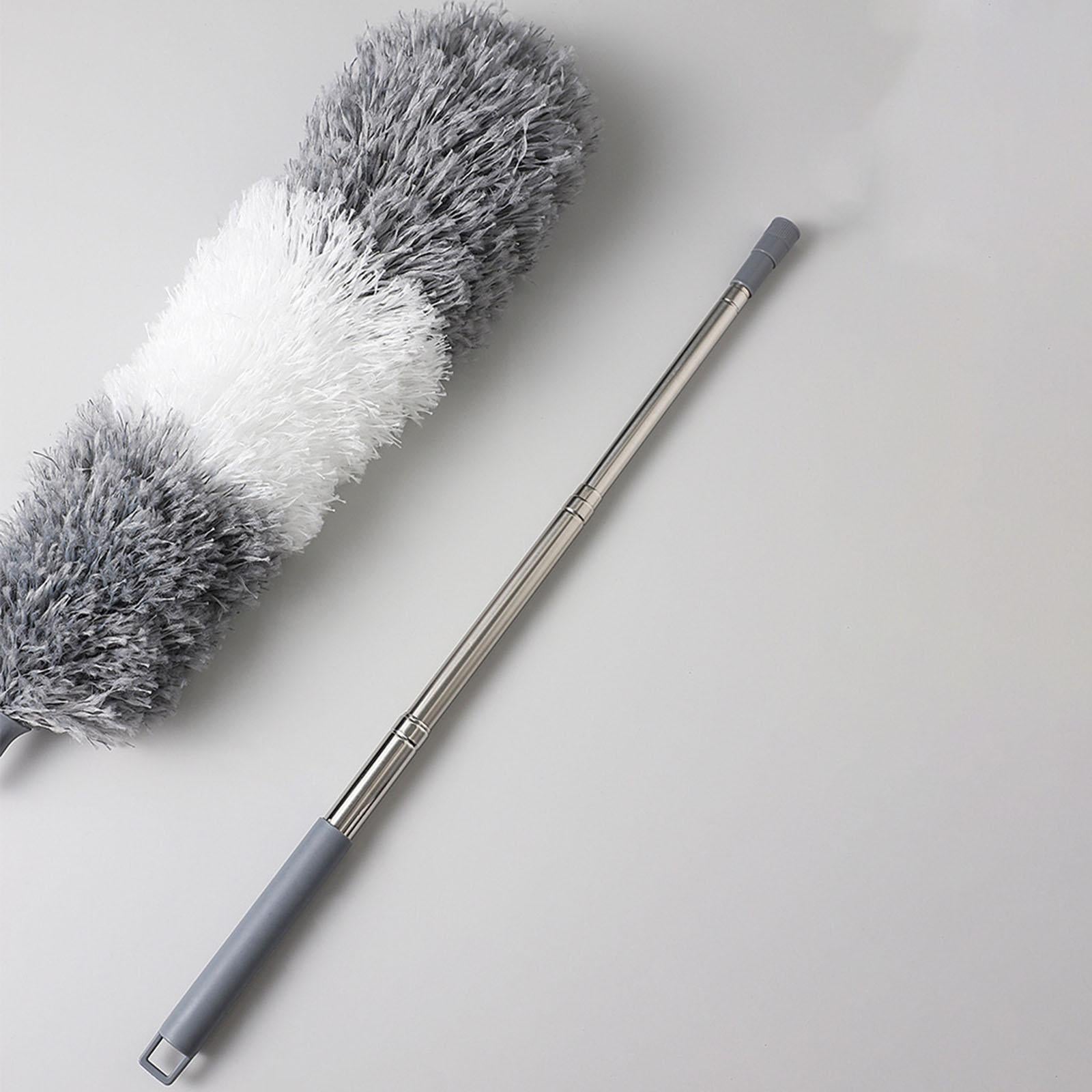 Telescopic Microfibre Duster Bendable Head for Household Ceiling Fan  Gray