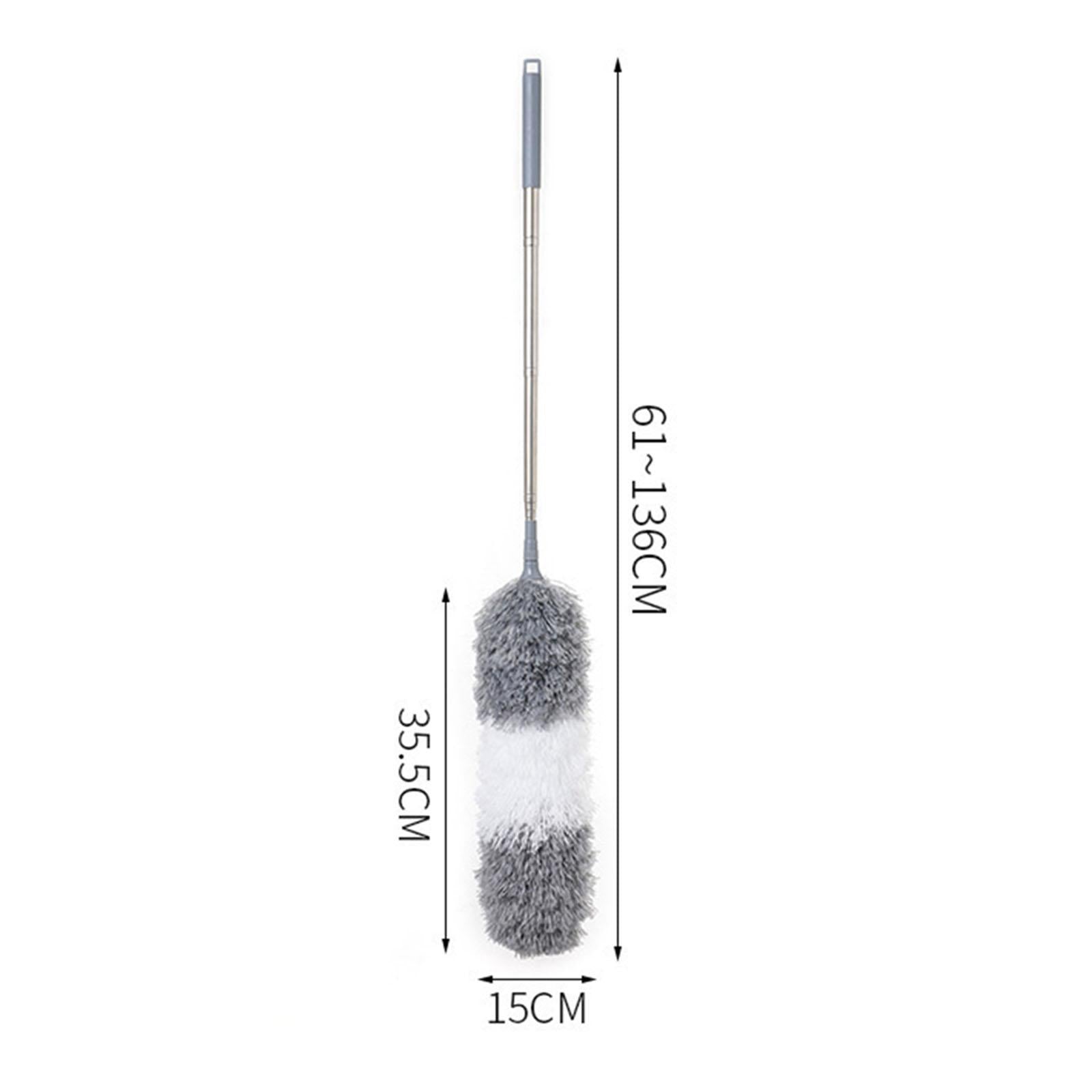 Telescopic Microfibre Duster Bendable Head for Household Ceiling Fan  Gray
