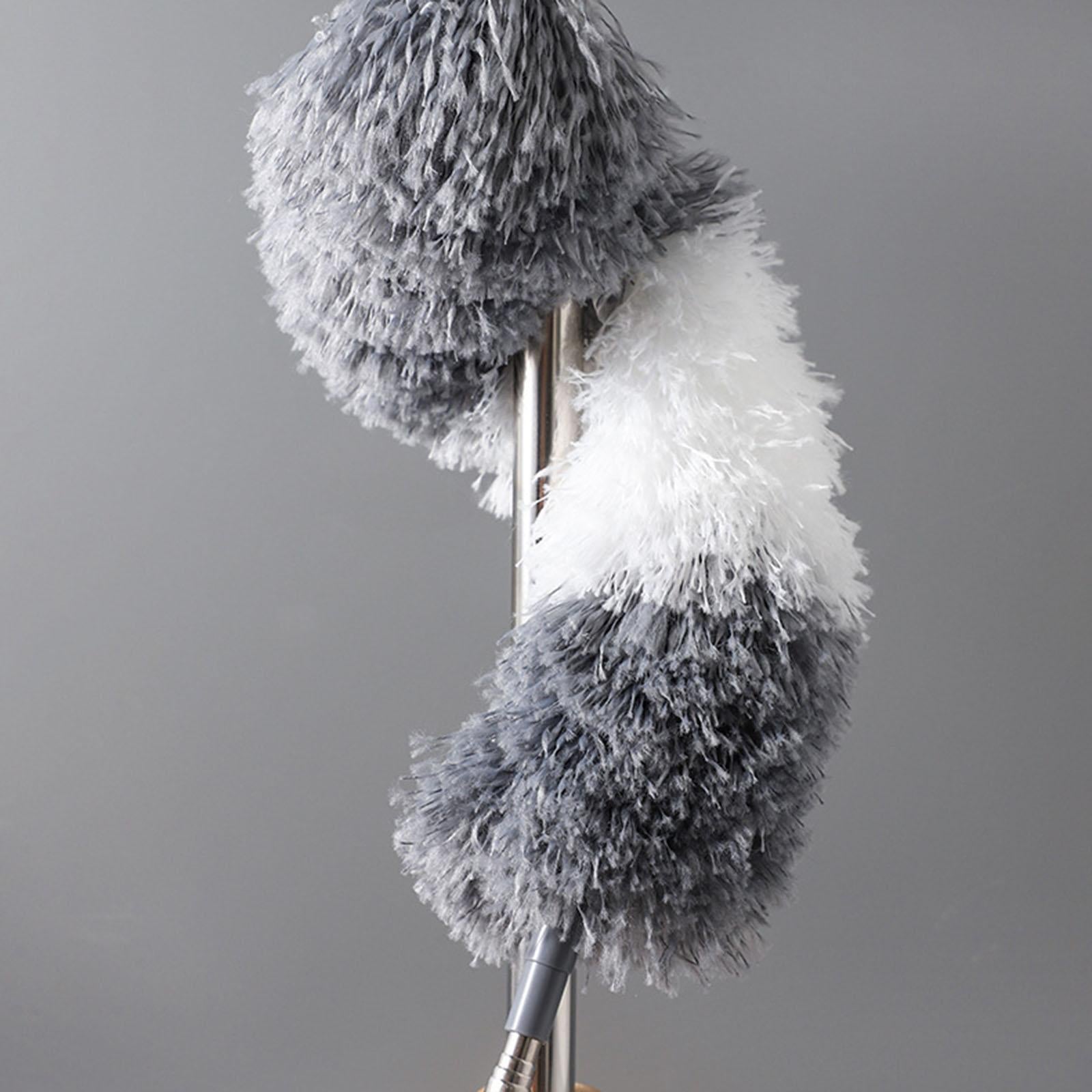 Telescopic Microfibre Duster Bendable Head for Household Ceiling Fan  Gray