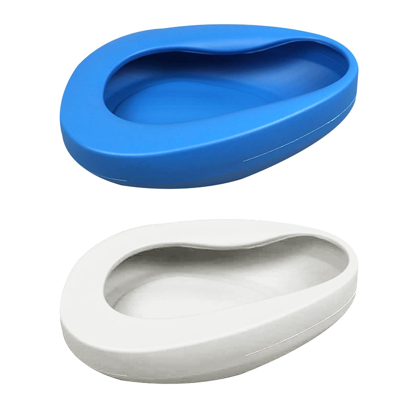 Bedpan Stable Easy Use Durable Reusable Plastic for Elderly Female Male Blue