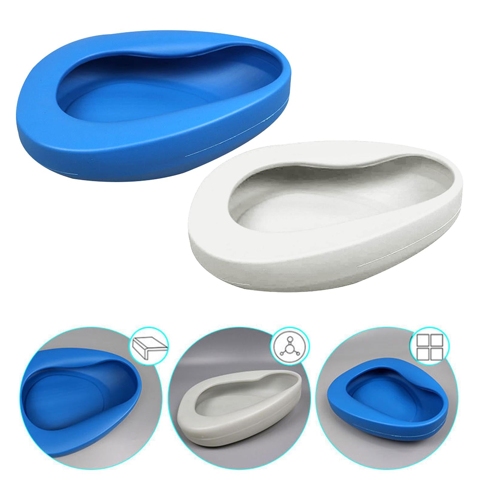 Bedpan Stable Easy Use Durable Reusable Plastic for Elderly Female Male Blue