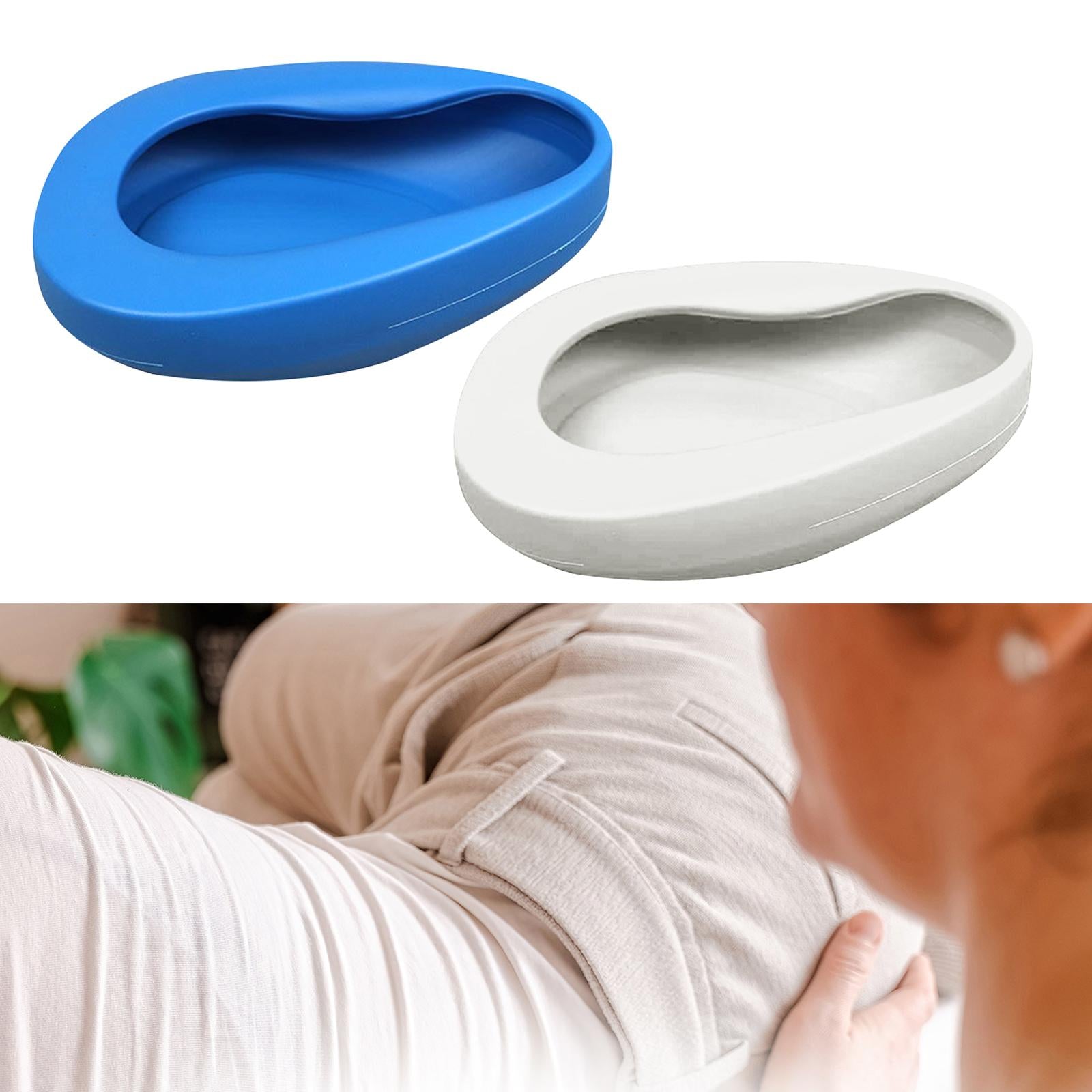 Bedpan Stable Easy Use Durable Reusable Plastic for Elderly Female Male Blue
