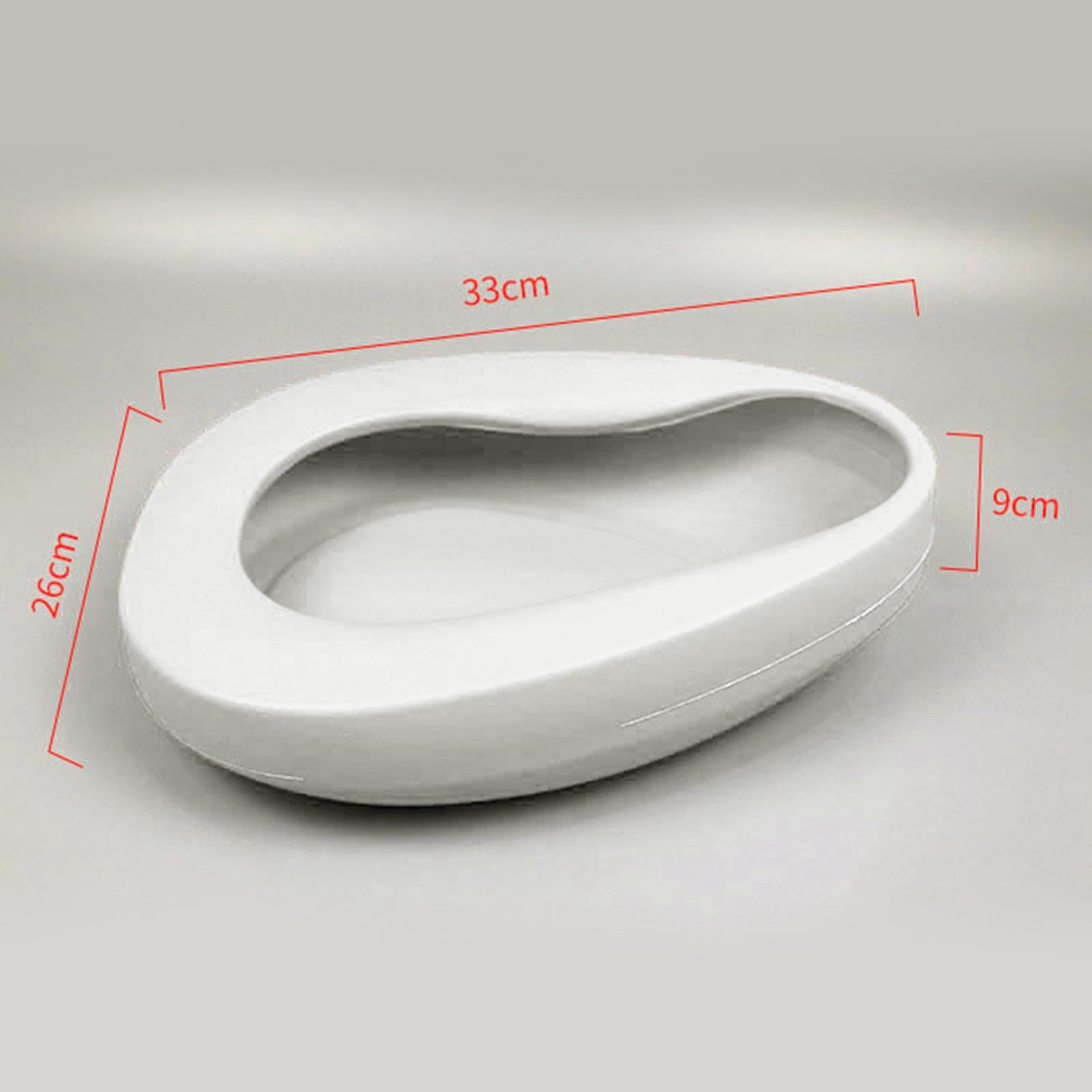 Bedpan Stable Easy Use Durable Reusable Plastic for Elderly Female Male White