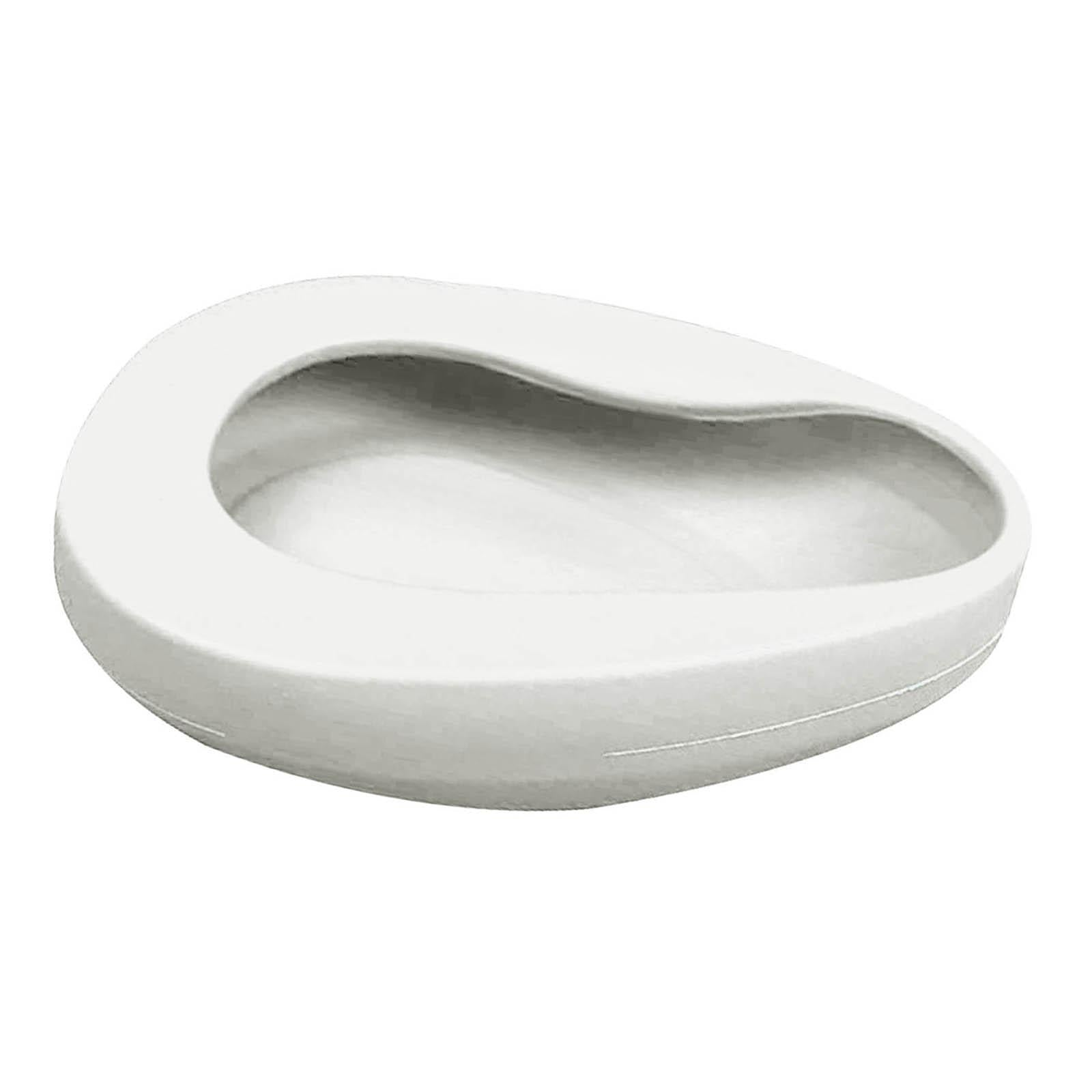 Bedpan Stable Easy Use Durable Reusable Plastic for Elderly Female Male White