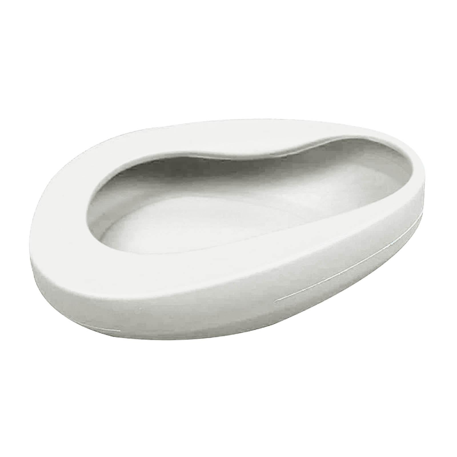 Bedpan Stable Easy Use Durable Reusable Plastic for Elderly Female Male White